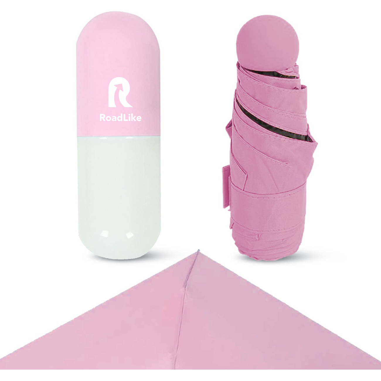 Зонт RoadLike компактный в чехле розовый