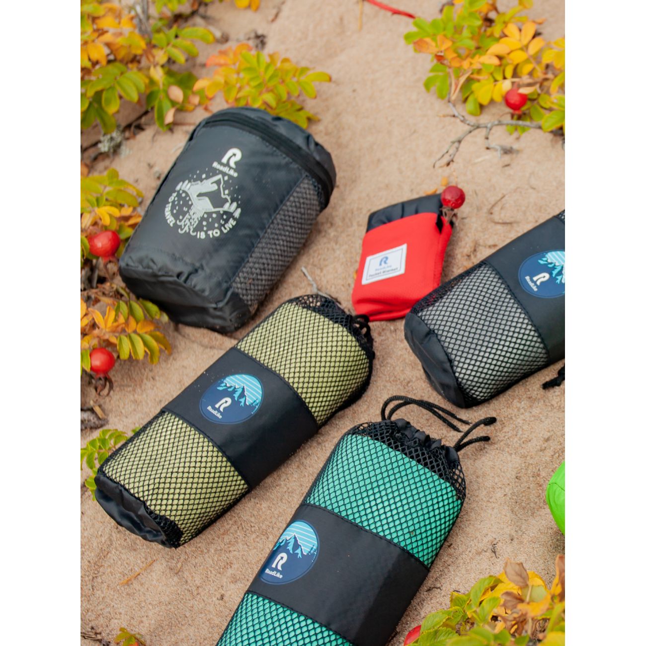 Полотенце спортивное охлаждающее RoadLike Terry 60*120 см серый-зеленый