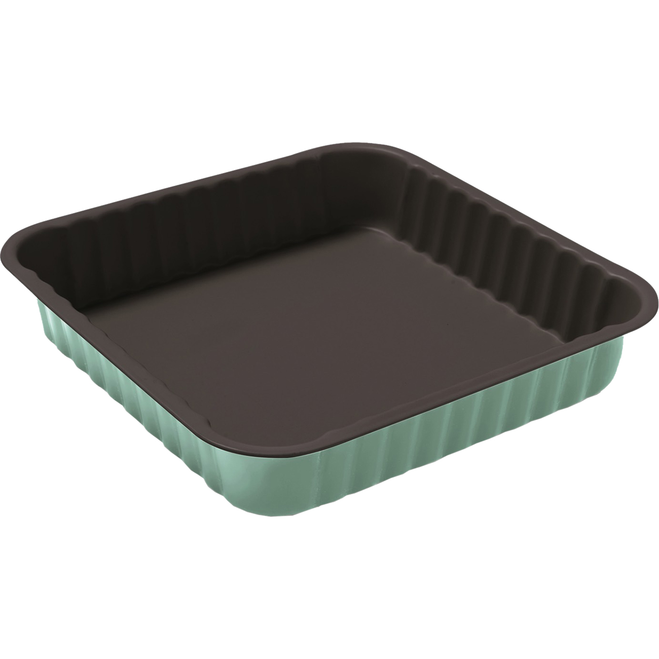 Форма для выпекания (металл) Guardini Bon Ton квадратная рифленая зеленая 24х24 см фото