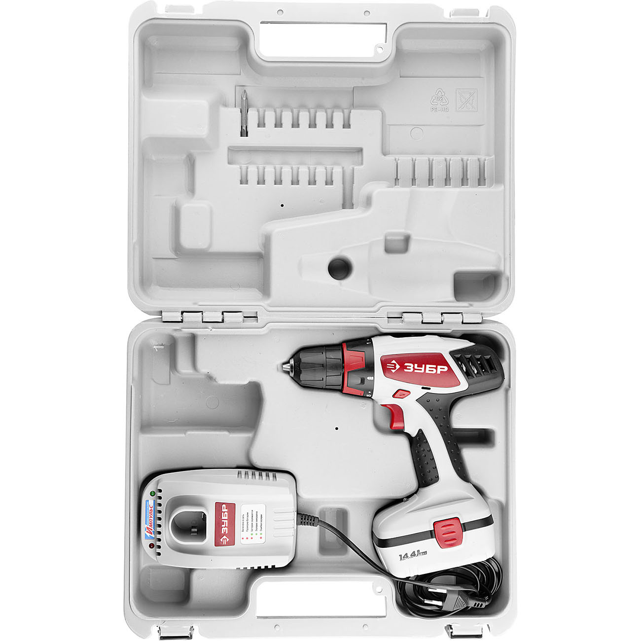 Шуруповерт аккумуляторный Зубр ЗДА-14.4-2 КИ