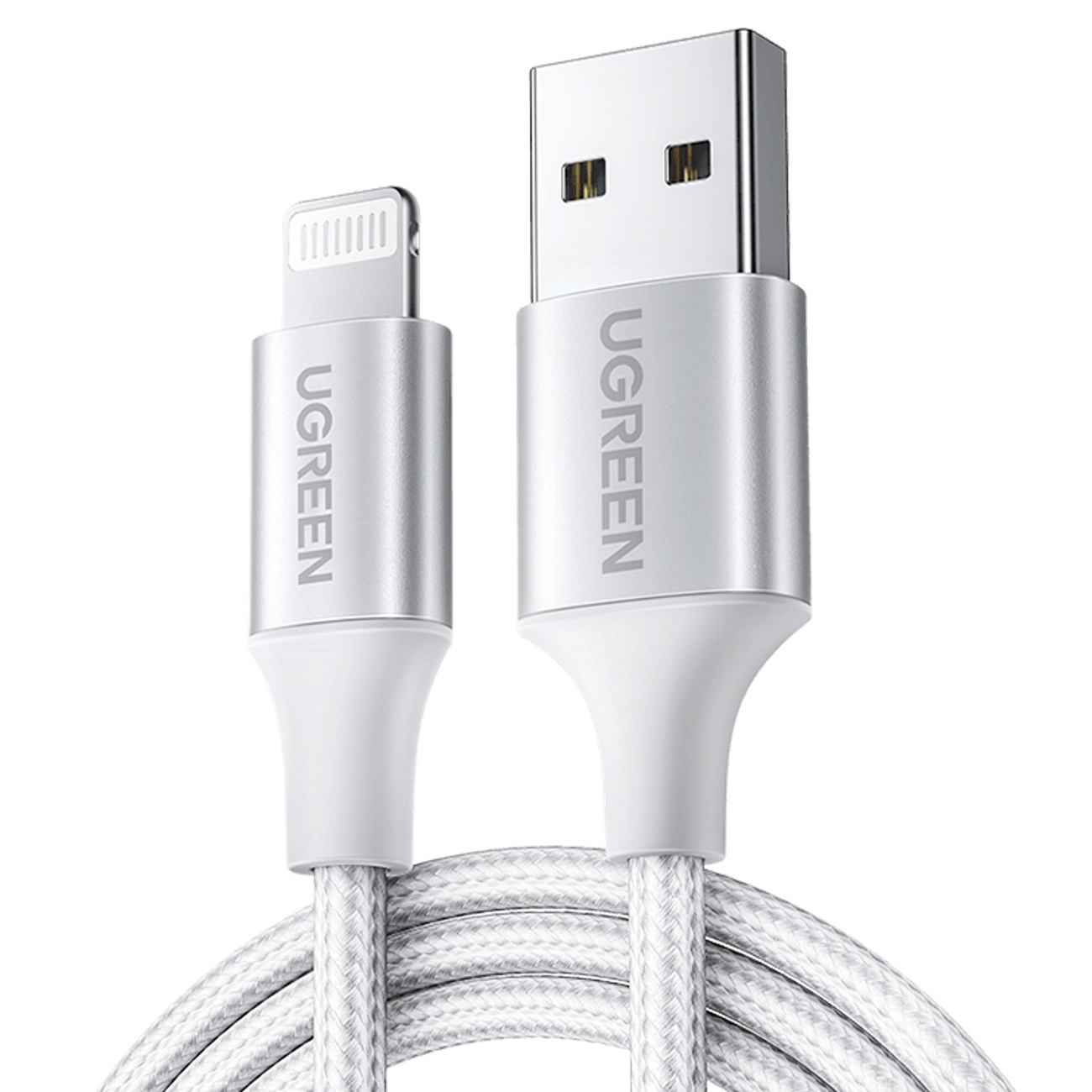 Кабель uGreen Lightning to USB-A 2.0 1,5 м. серебристый фото