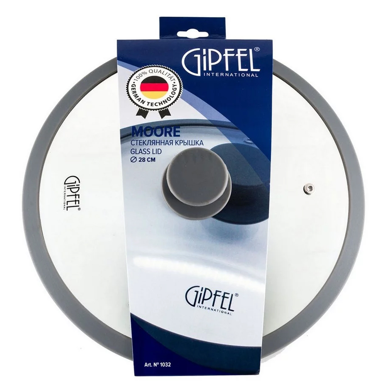 Крышка стеклянная Gipfel 28 см (1032)