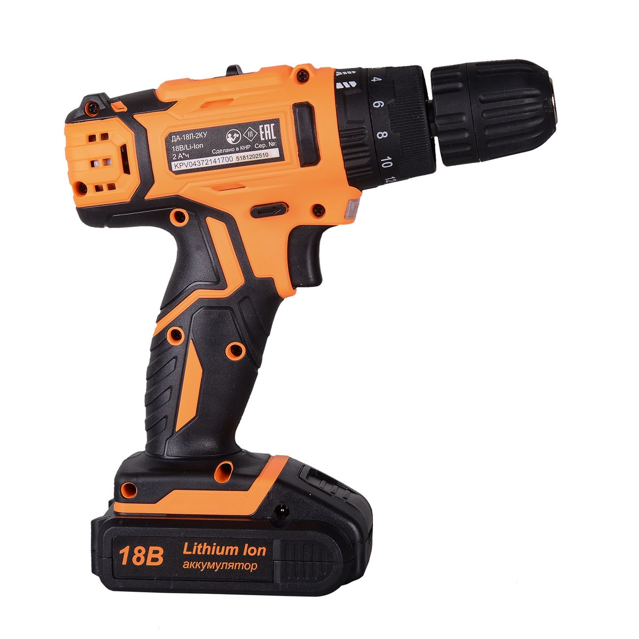 Дрель аккумуляторная Вихрь ДА-18Л-2КУ (72/14/17)
