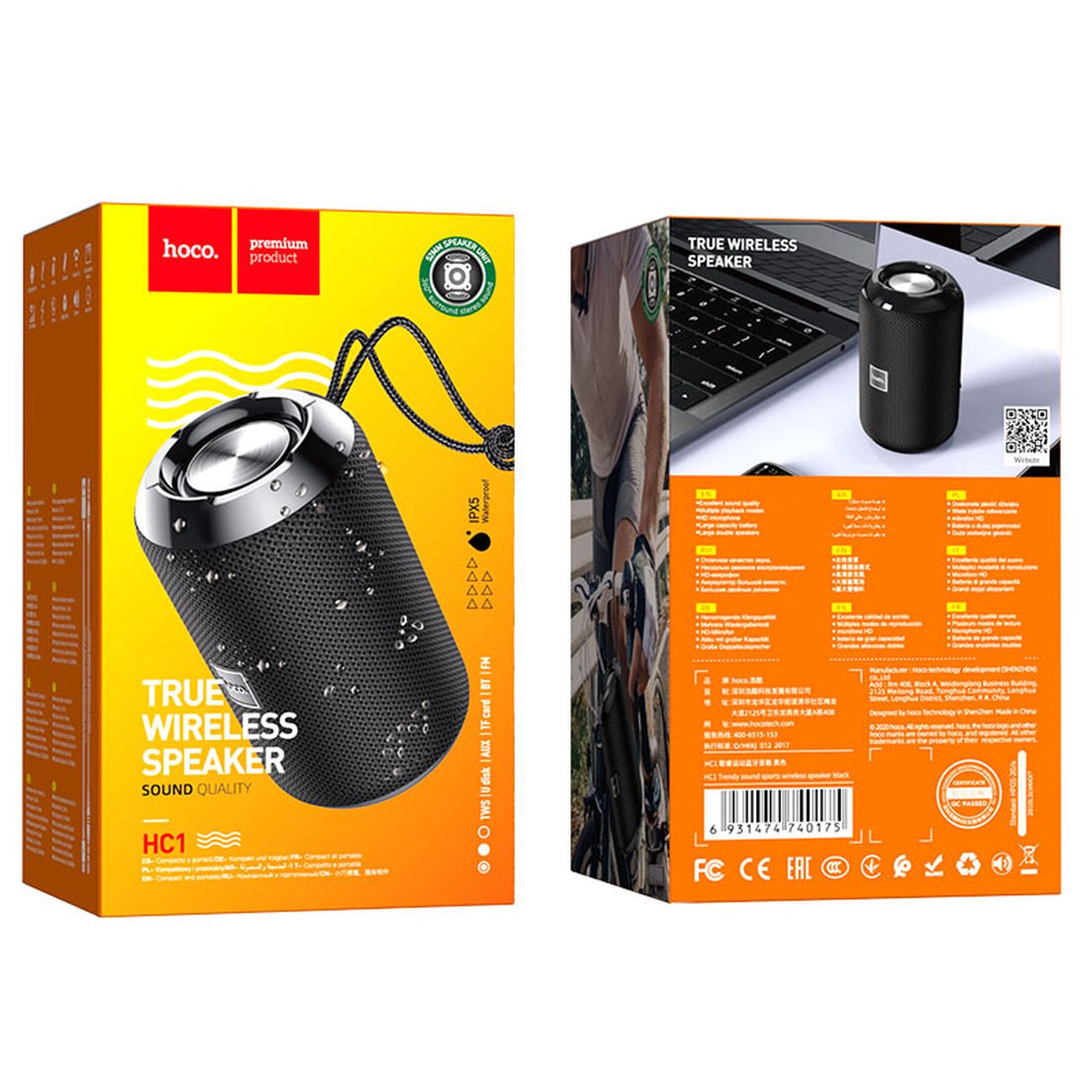 Беспроводная акустика Hoco HC1 Trendy черный