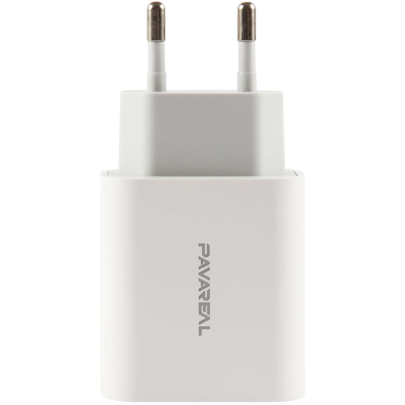 Сетевое зарядное устройство Pavareal PA-WC16 USB 2.4А + Type-C PD20W белое фото