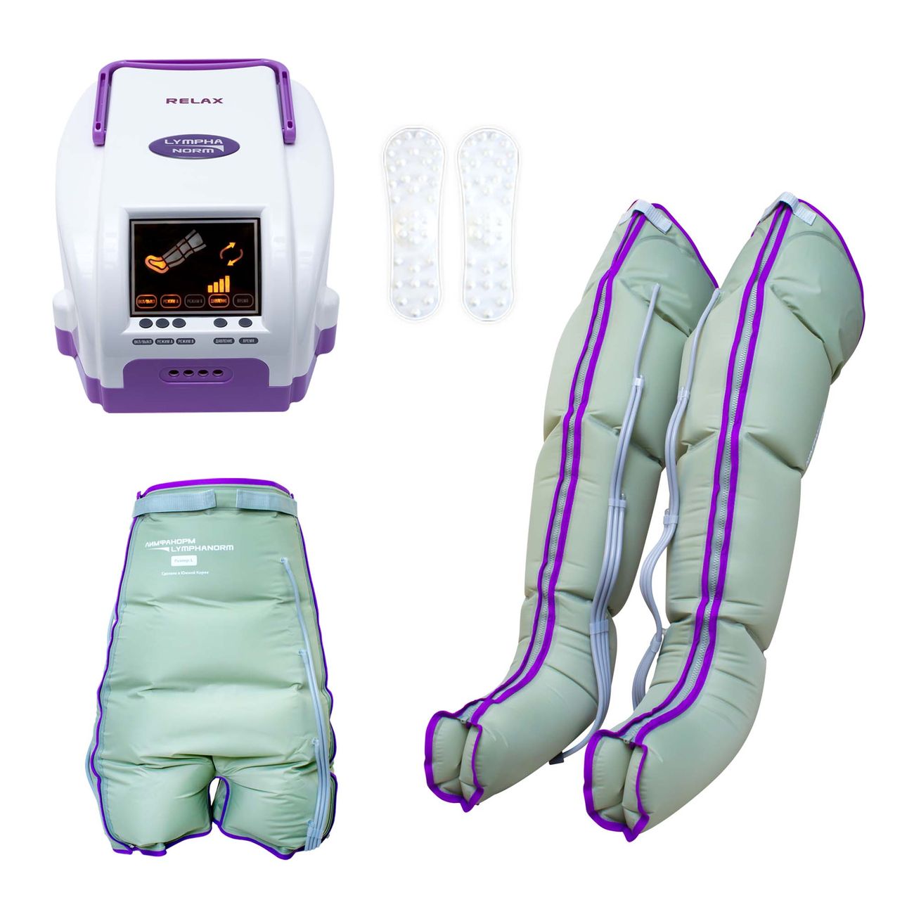 Аппарат для прессотерапии LymphaNorm Relax + 2 манжеты для ног, XL + манжета-шорты фото
