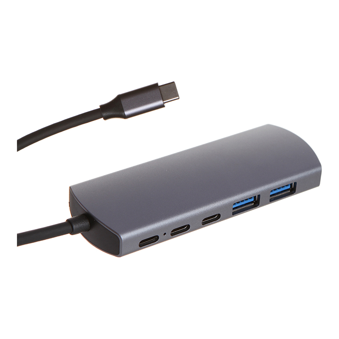 Сетевой адаптер для ноутбуков Red Line Type-C 5 in 1 алюминий&nbsp;серый