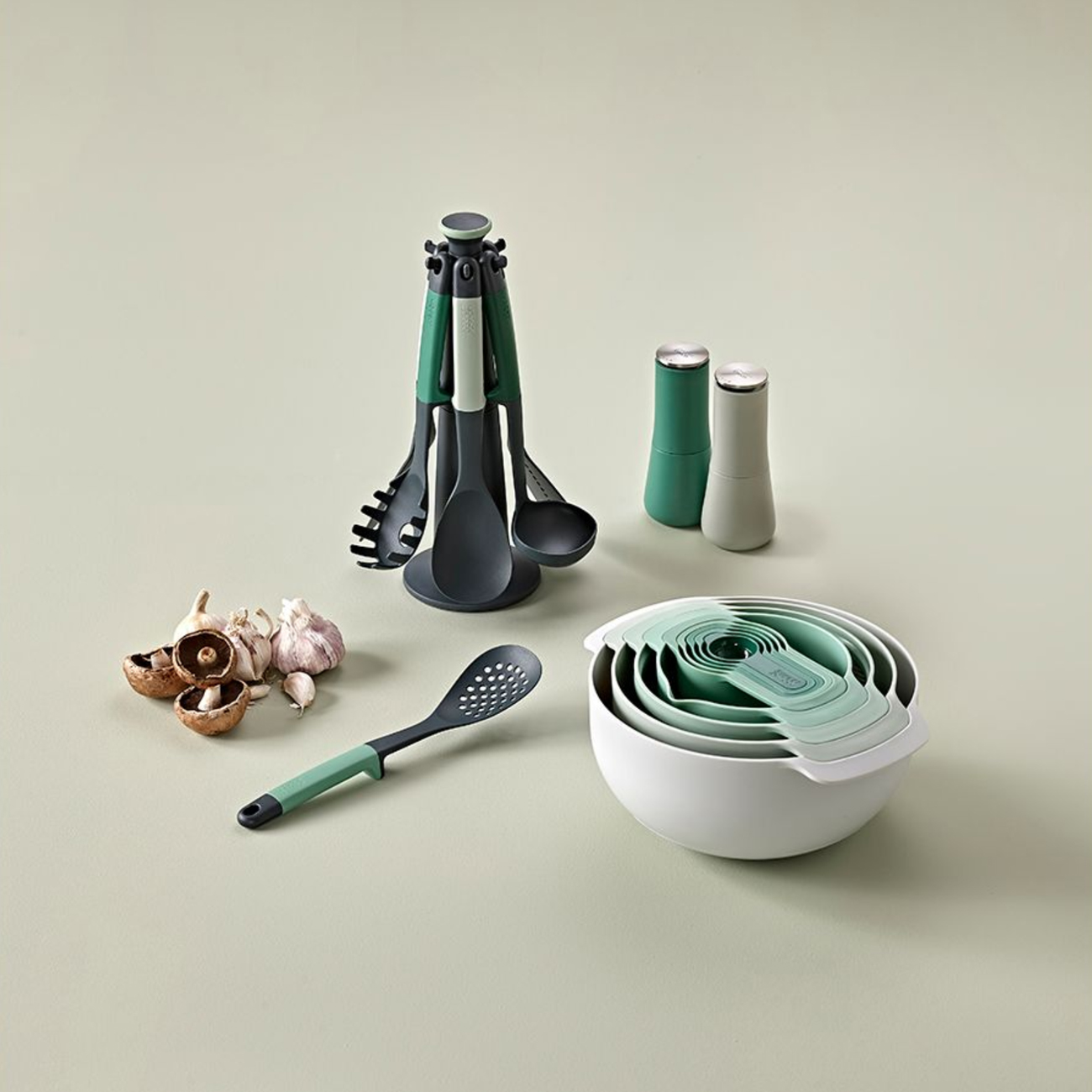 Набор кухонных принадлежностей Joseph Joseph Nest 9 Plus зеленый 9 пред. (40112)