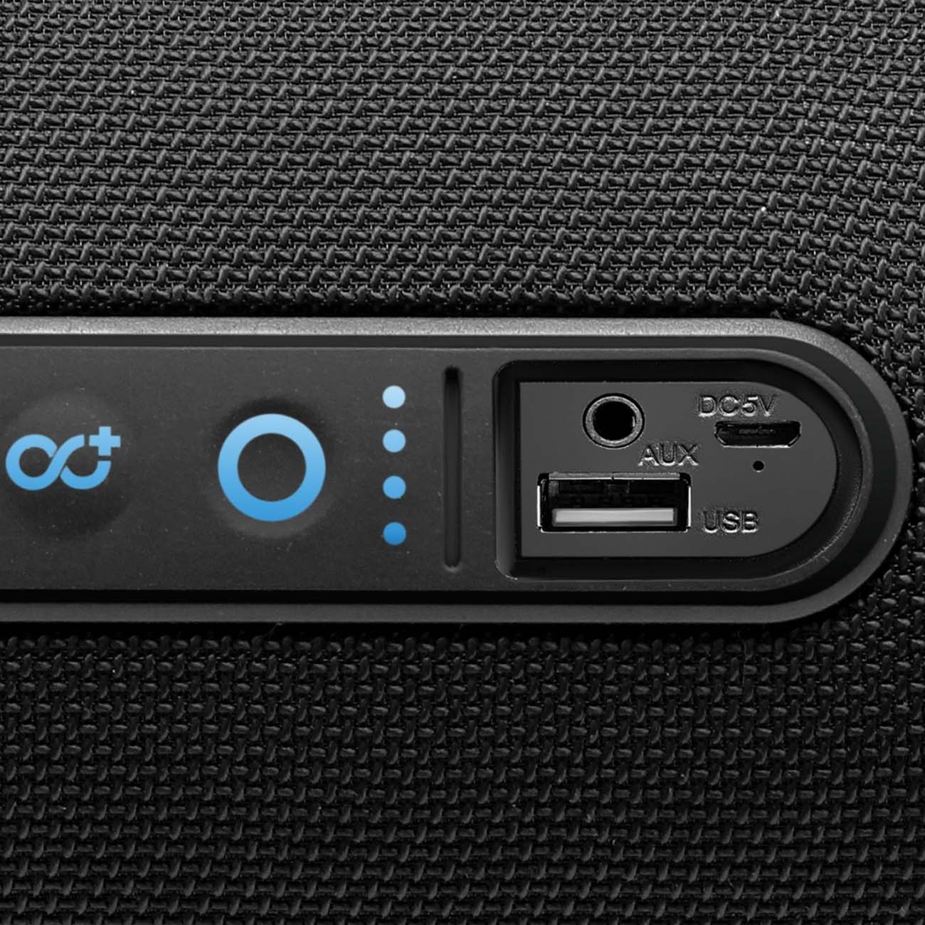 Беспроводная акустика Ginzzu 2x14W/TWS/USB/AUX/FM/IPX5 (GM-901B)