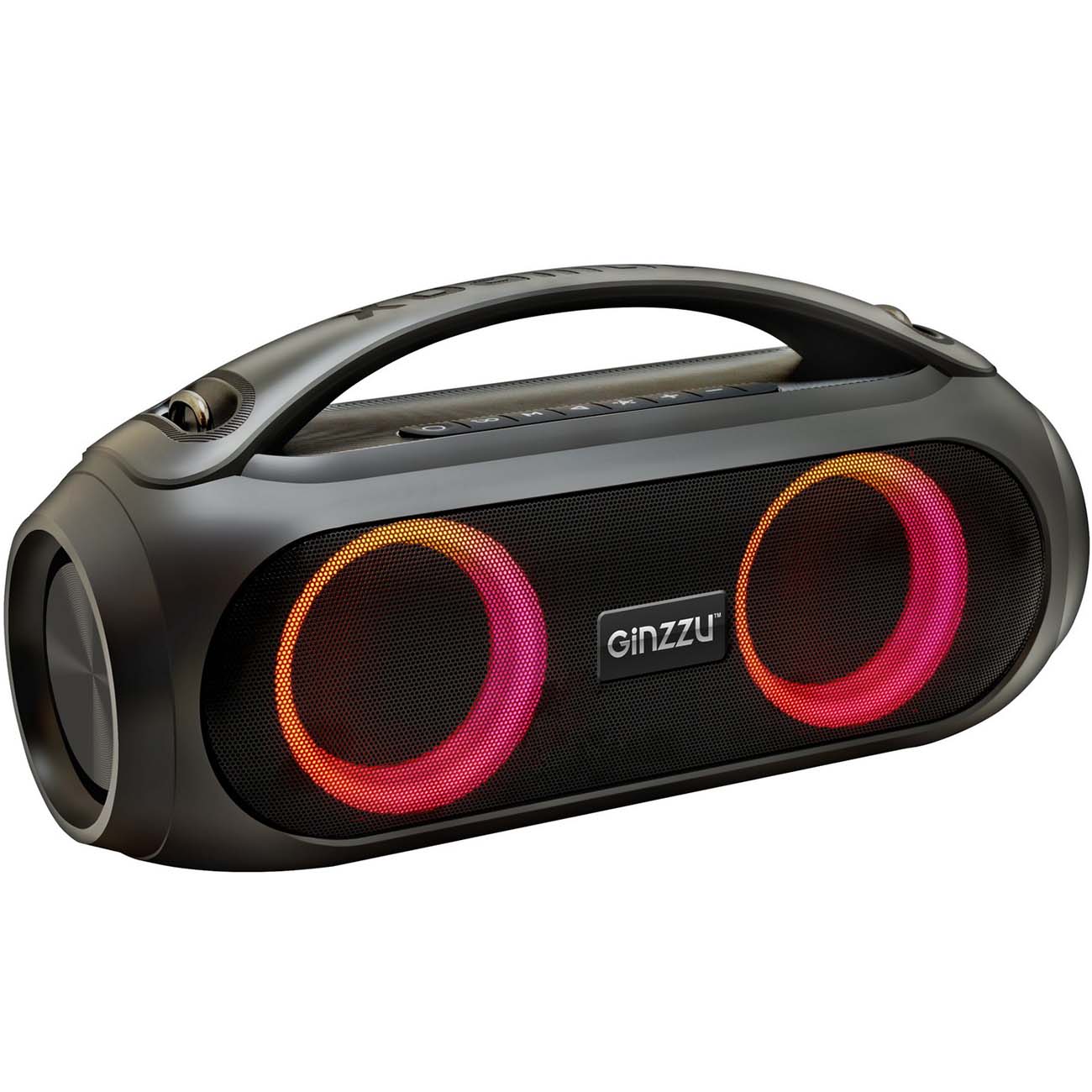 Беспроводная акустика Ginzzu 20W/TWS/IPX5/FM/USB/AUX/RGB (GM-904B)