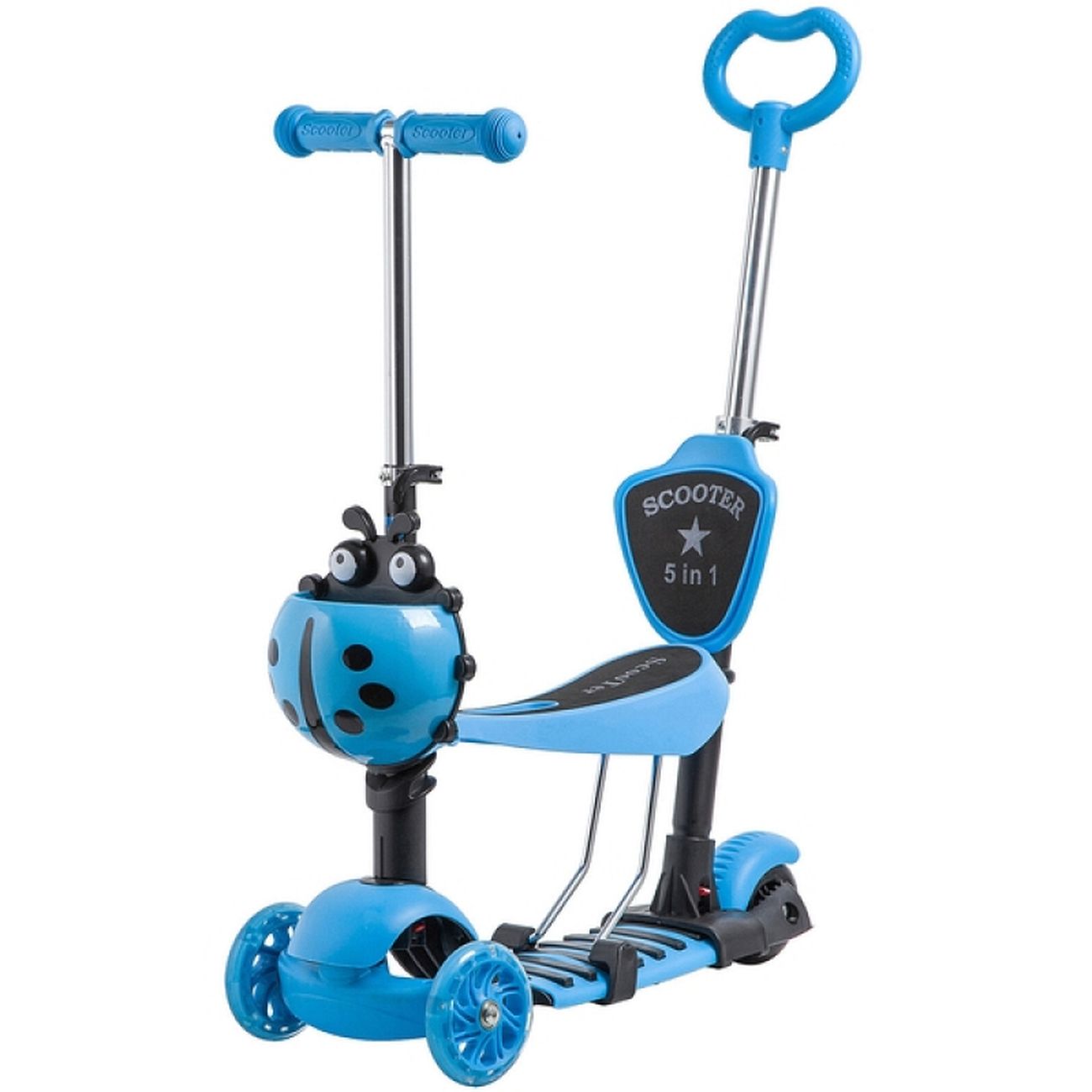 Самокат Novatrack DISCO-KIDS SADDLE PRO голубой