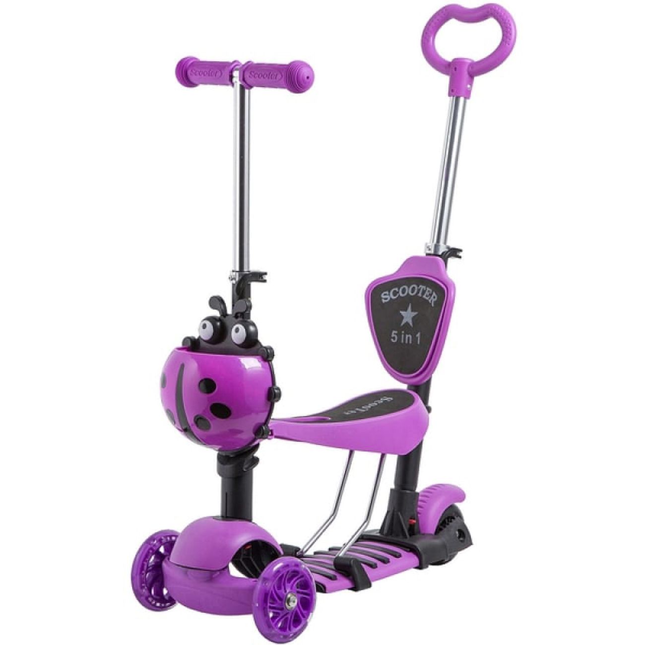 Самокат Novatrack DISCO-KIDS SADDLE PRO фиолетовый