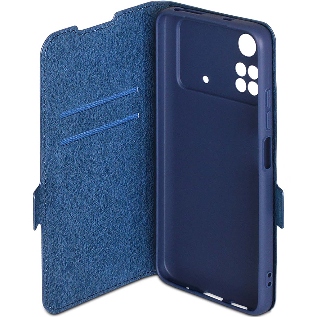 Чехол DF для POCO M4 PRO (4G) poFlip-06 синий