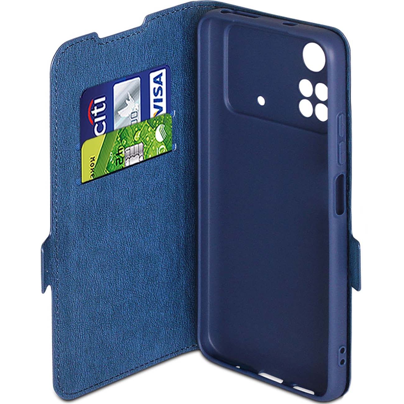 Чехол DF для POCO M4 PRO (4G) poFlip-06 синий