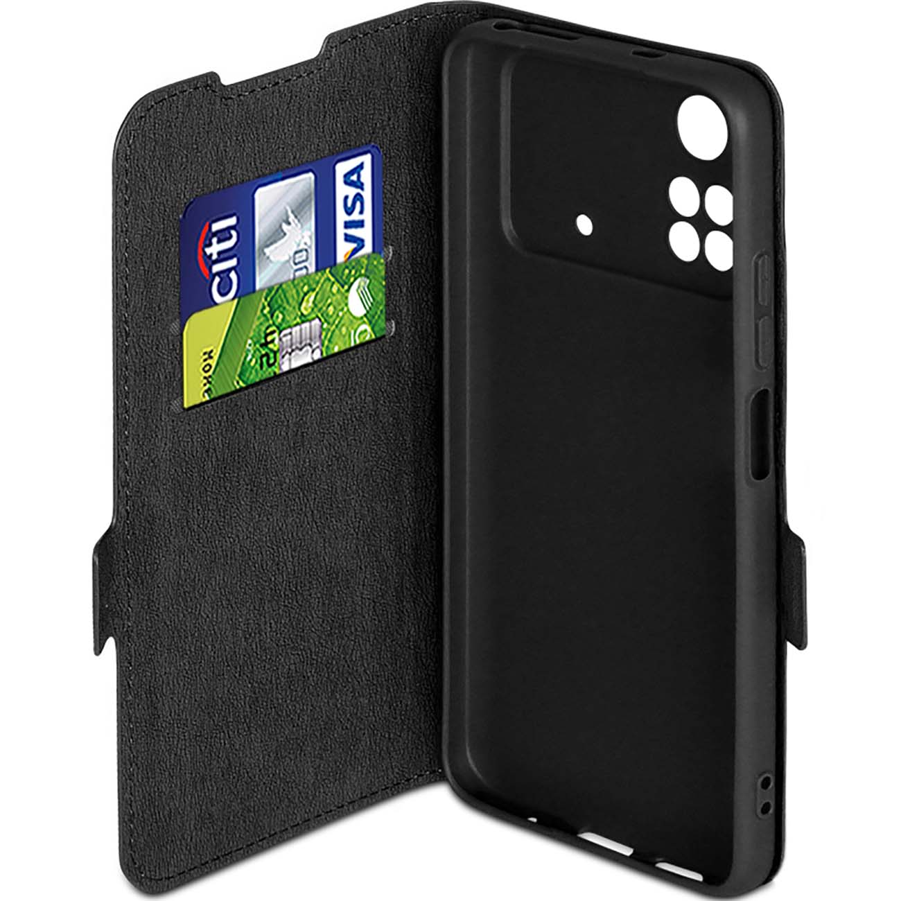 Чехол DF для Poco M4 Pro (4G) poFlip-06 черный