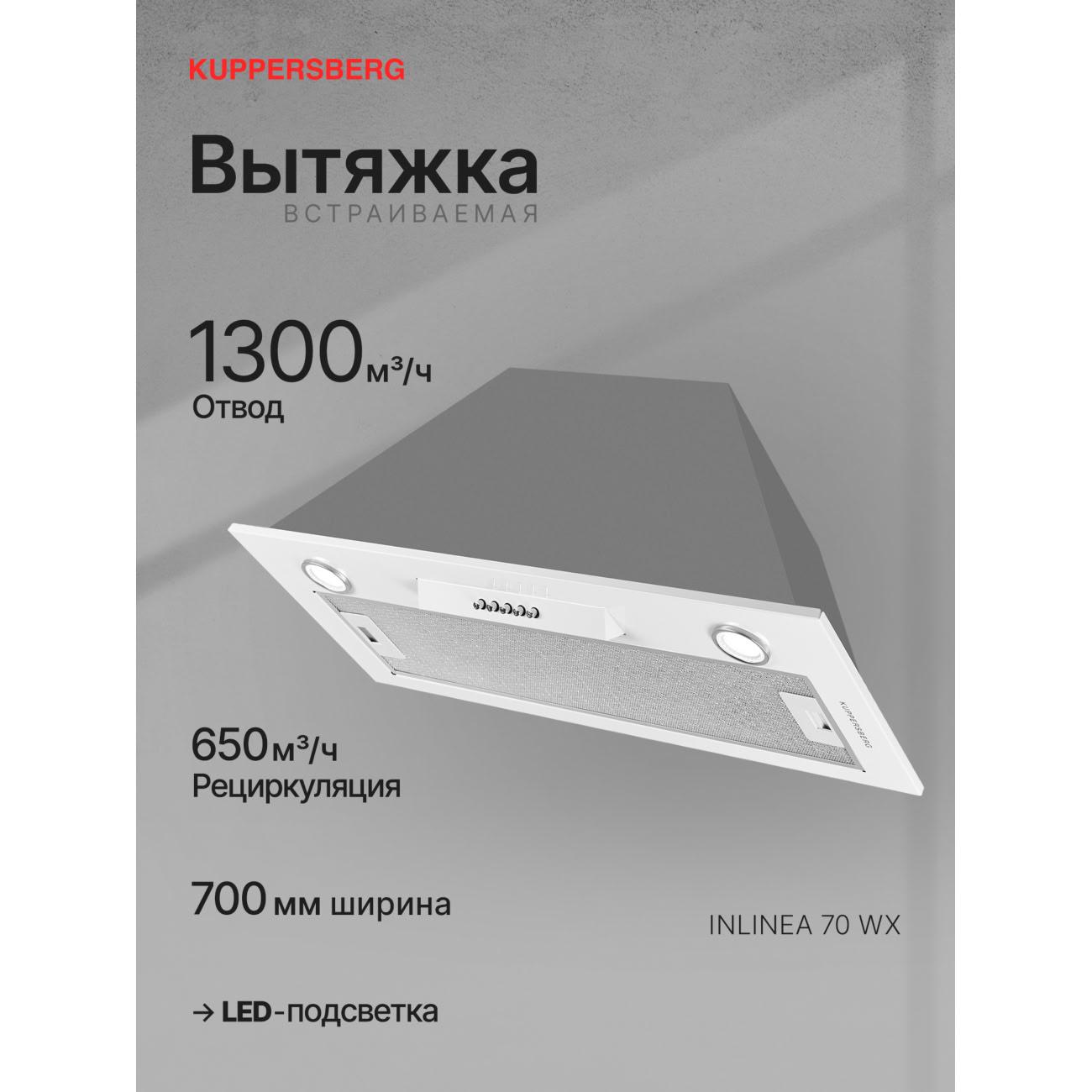 Вытяжка встраиваемая в шкаф Kuppersberg INLINEA 70 WX