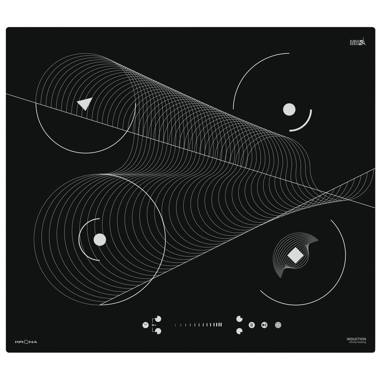 Встраиваемая индукционная панель независимая Krona Meridiana 60 BL