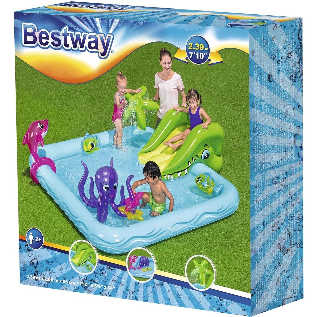 Водный игровой комплекс детский Bestway Аквариум, 239 х 206 х 86 см, от 2 лет, 53052