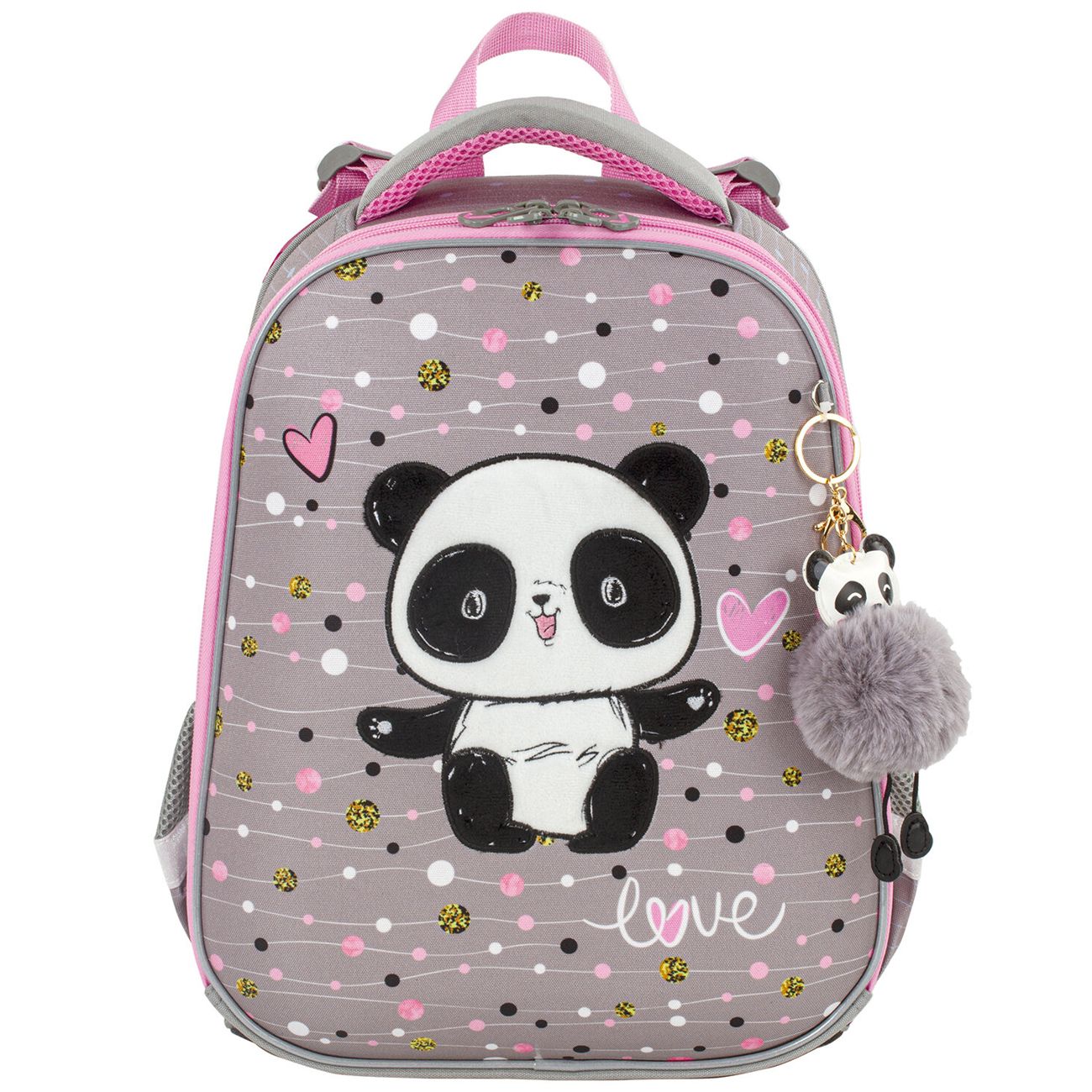 Рюкзак школьный Brauberg Premium с брелком, Funny panda (229899) фото