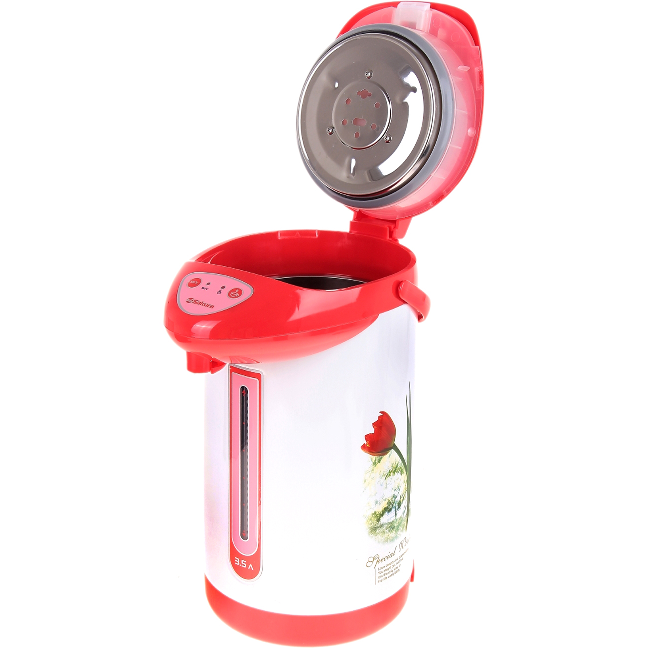 Термопот Sakura SA-353WR 3,5л белый/ красный