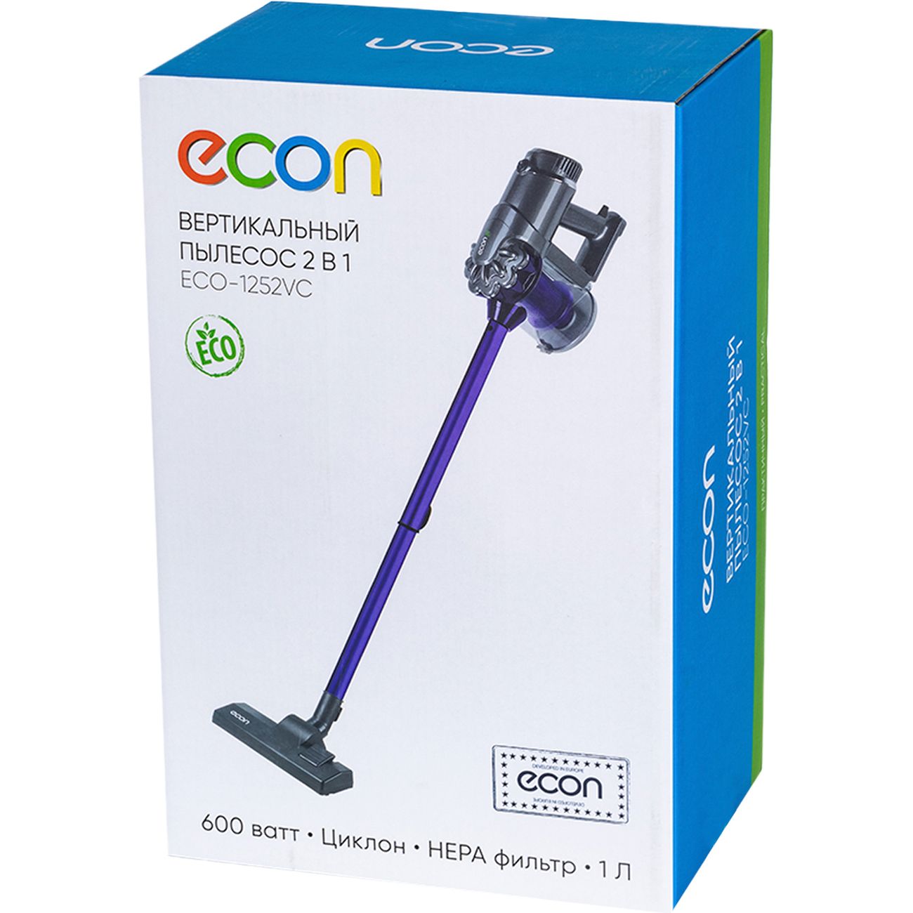 Пылесос ручной (handstick) Econ ECO-1252VC серый с фиолетовым