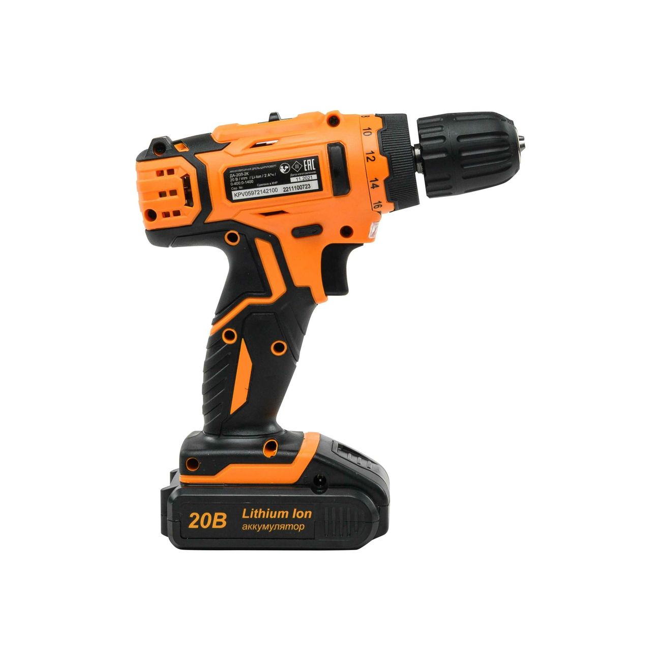 Шуруповерт аккумуляторный Вихрь ДА-20Л-2К (72/14/21)