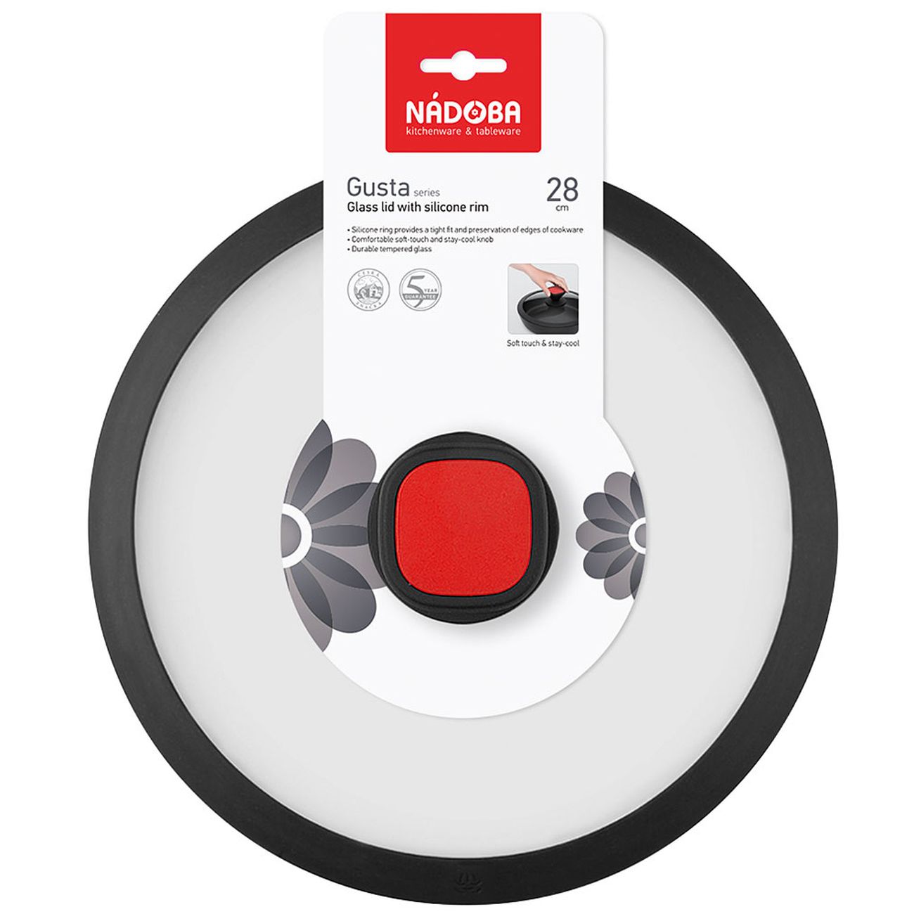 Крышка стеклянная Nadoba Gusta 28см (751711)