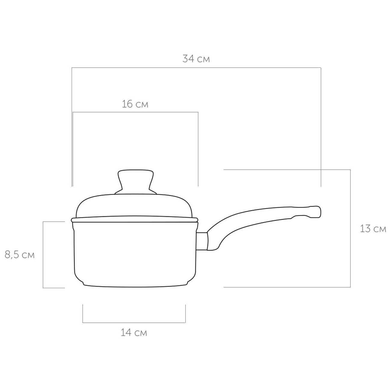 Ковш Nadoba Marmia 16см/1,5л, с крышкой (728314)