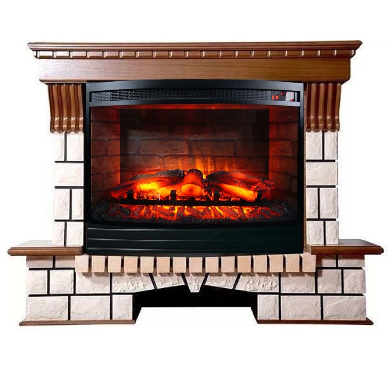 Камин электрический Inter Flame Экстер светлый дуб с очагом Panoramic 25-30