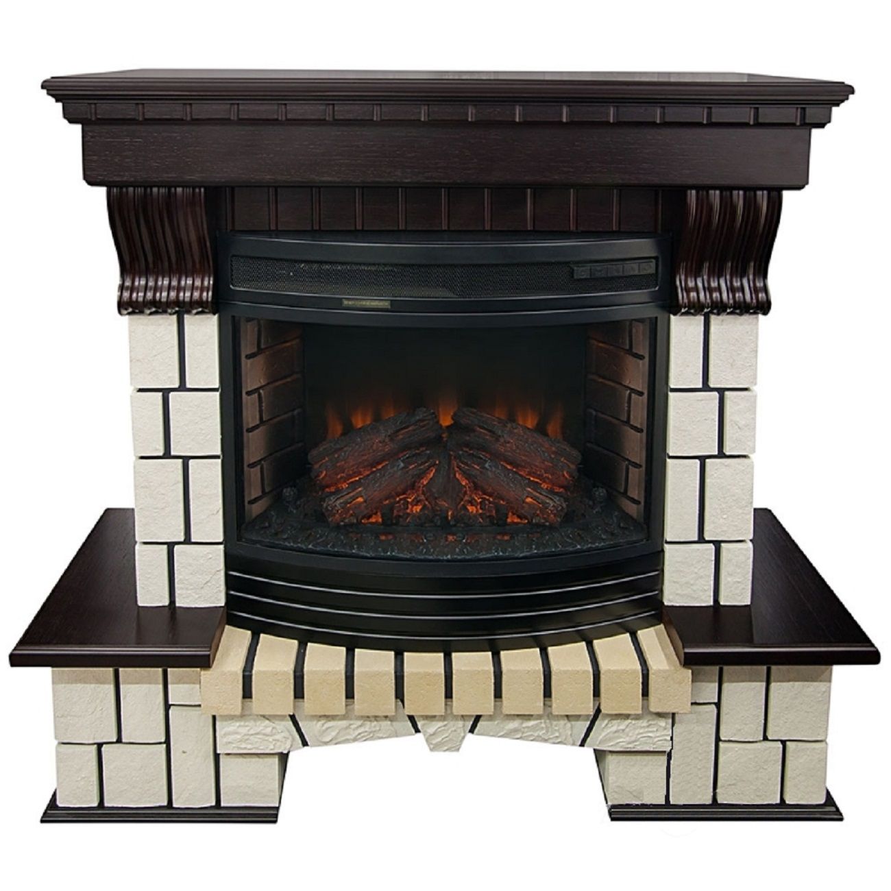 Камин электрический Inter Flame Экстер Темный Дуб с очагом Panoramic 25 LED FX QZ