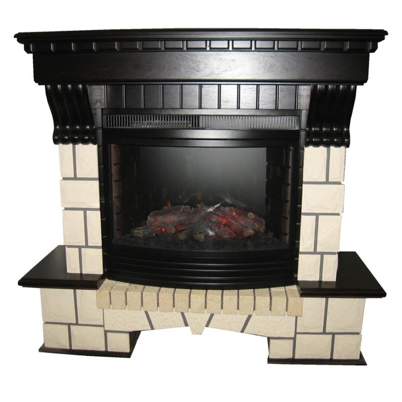 Камин электрический Inter Flame Экстер черный с очагом Panoramic 25 LED FX QZ