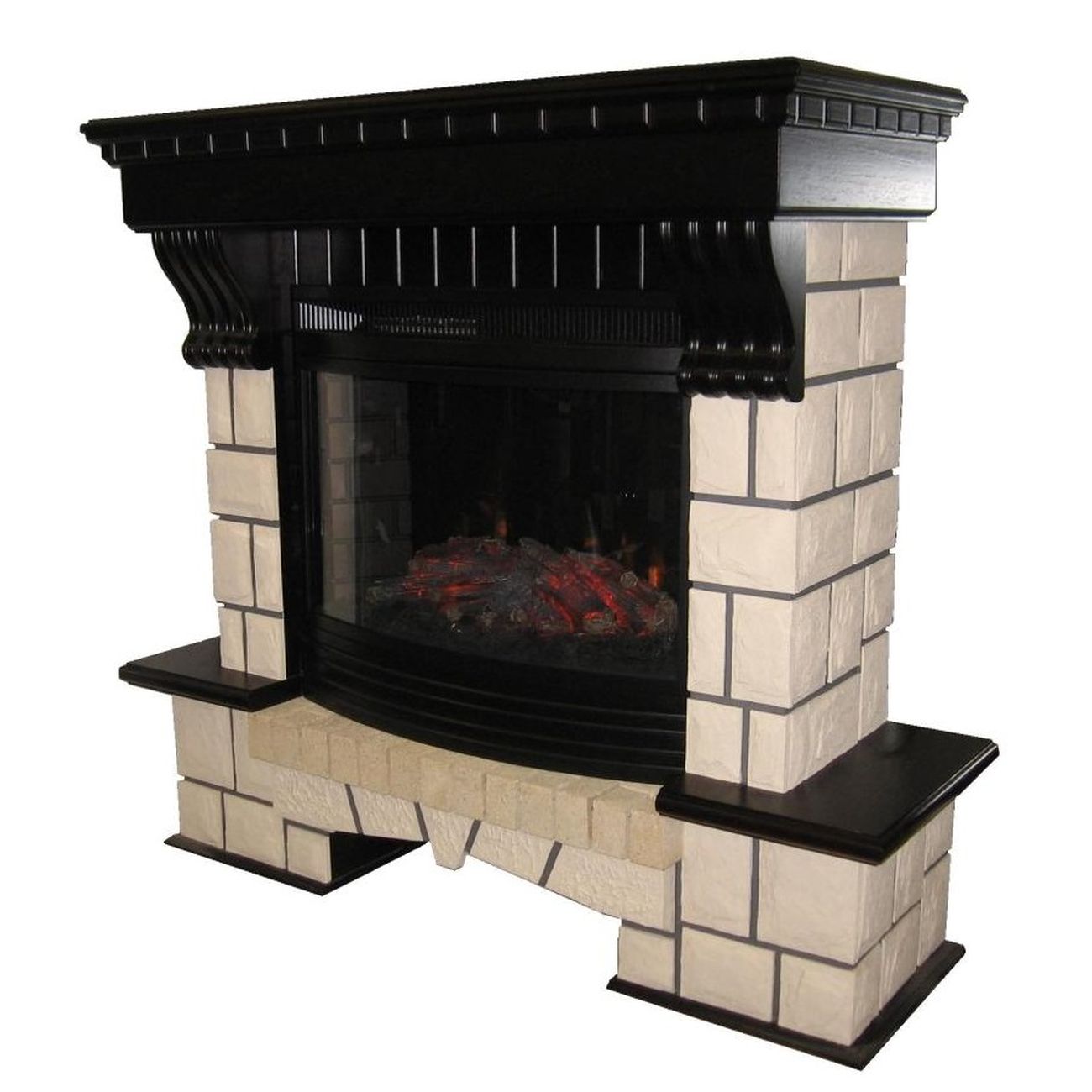 Камин электрический Inter Flame Экстер черный с очагом Panoramic 25 LED FX QZ