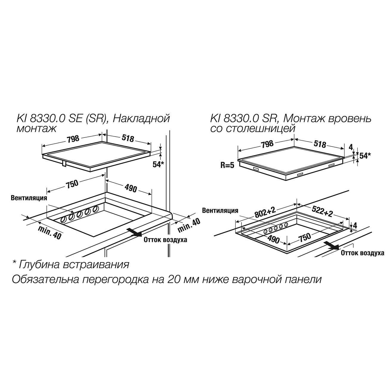 Встраиваемая индукционная панель независимая Kuppersbusch KI 8330.0 SR