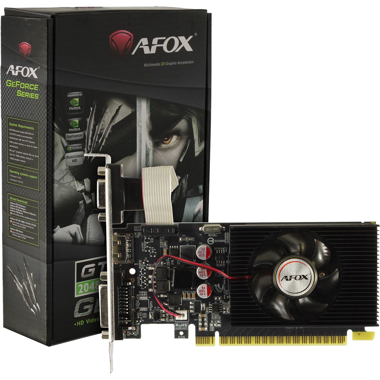 Видеокарта AFOX GT610 2GB LP (AF610-2048D3L7-V6)