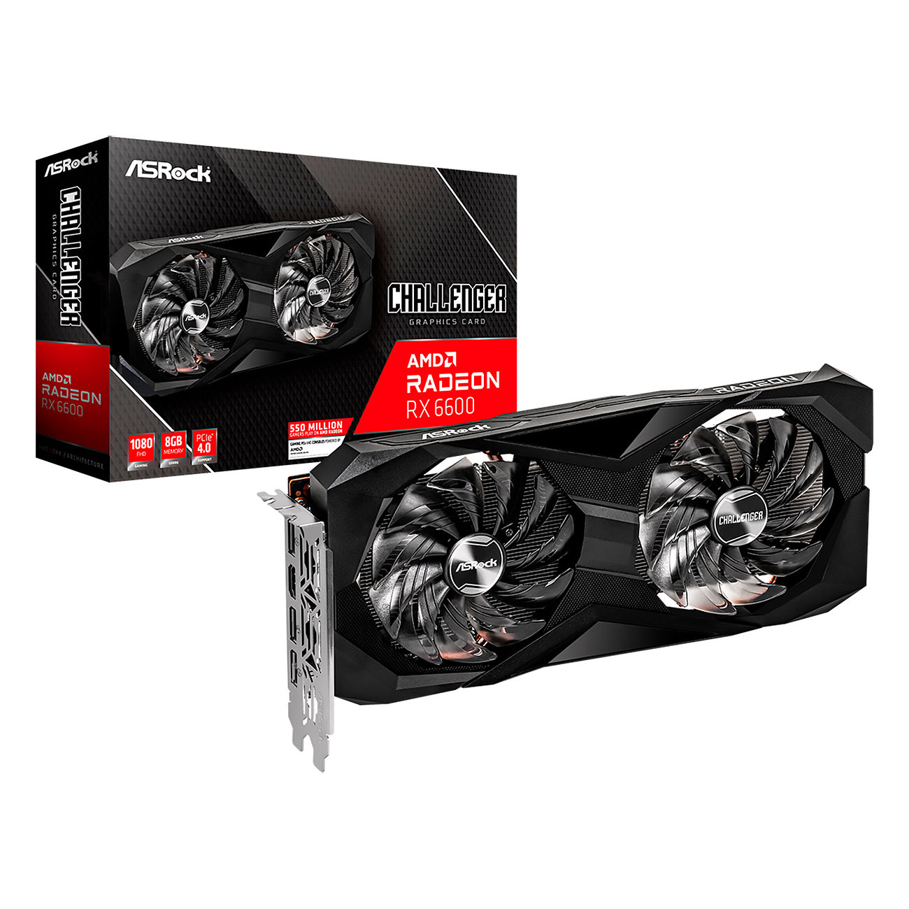 Видеокарта ASRock RX6600 Challenger D CLD 8G фото