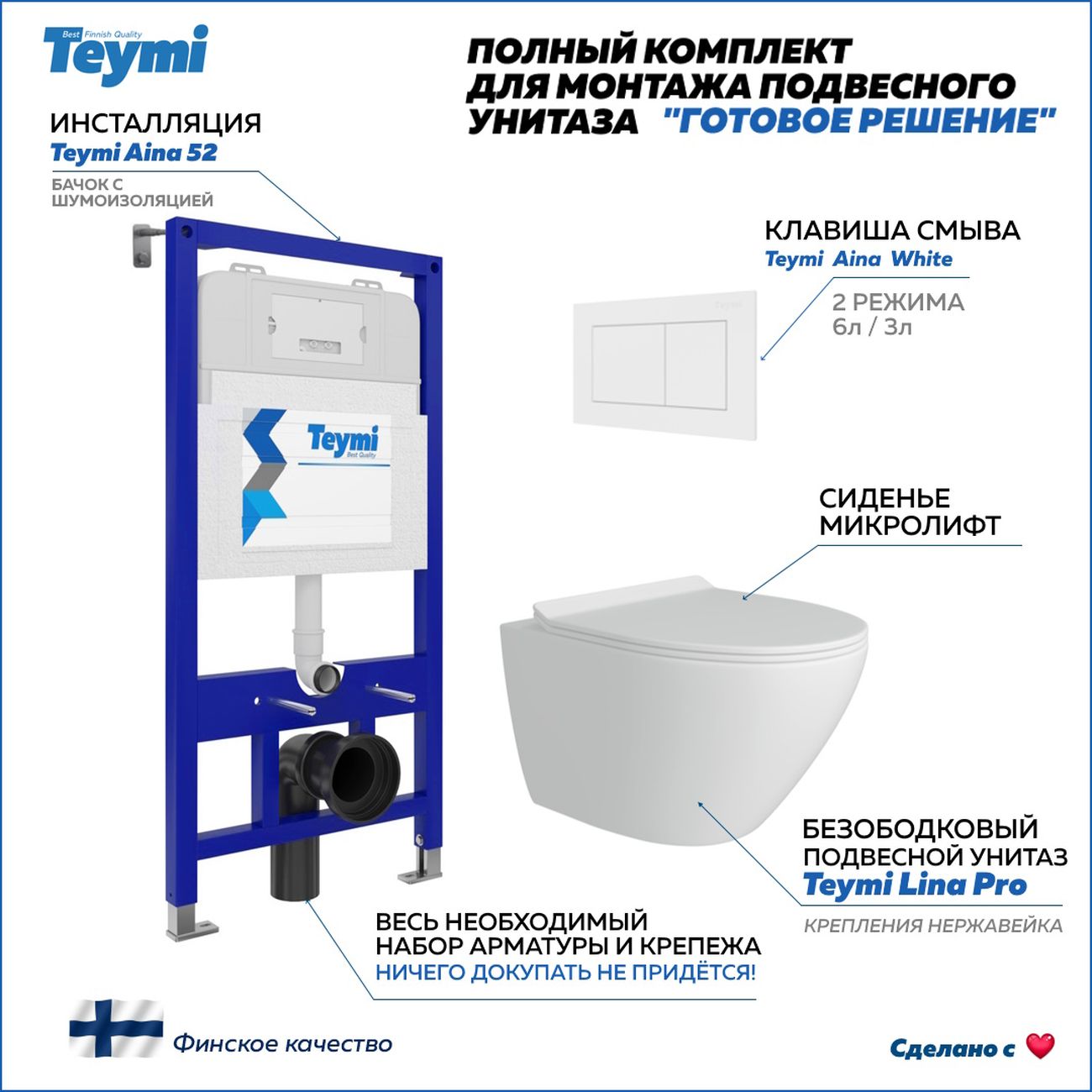 Унитаз Teymi T70011/T70020WM/T40106