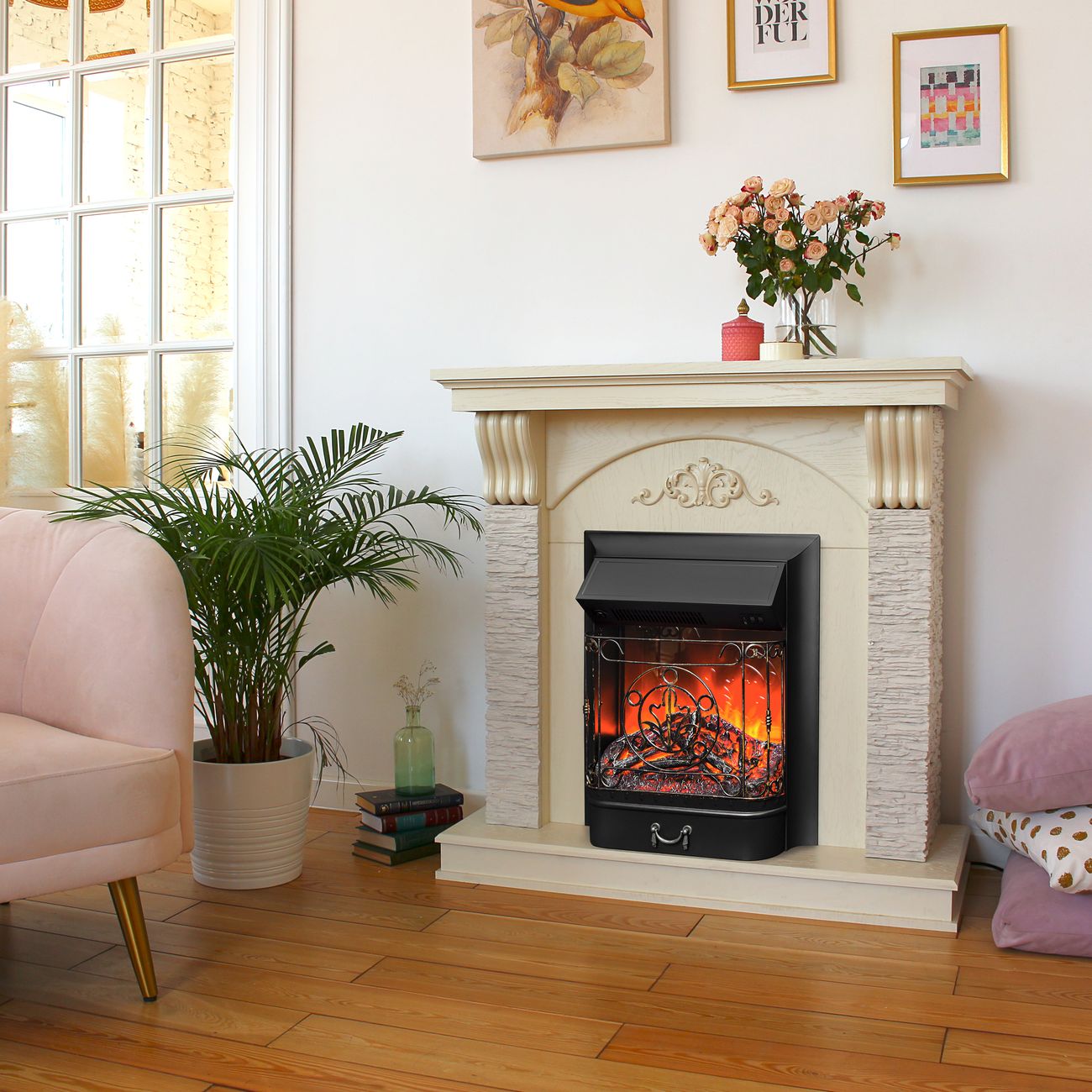 Камин электрический RealFlame Corfino STD/EUG WT+MAJESTIC-S BL