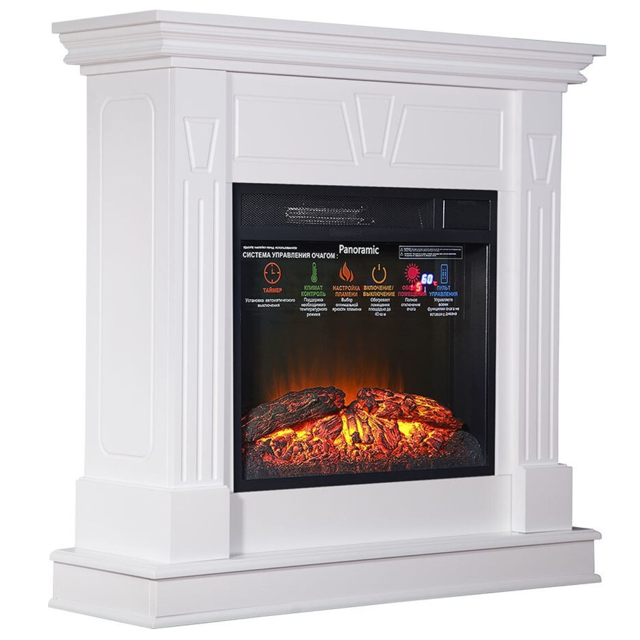 Камин электрический Inter Flame Берта Белый с очагом Foton 23