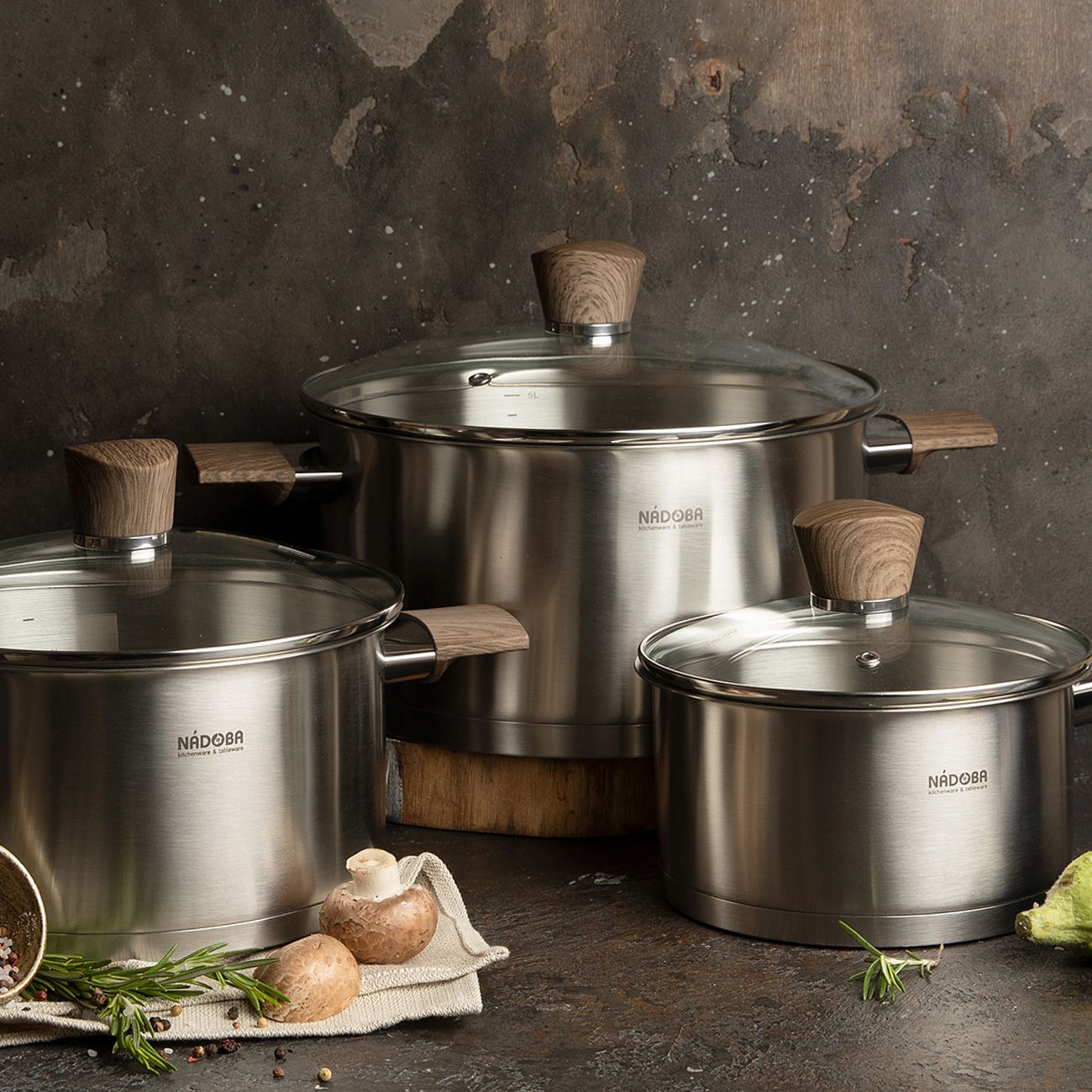 Набор кастрюль Nadoba LUDVA 6 предметов 726133 стальной