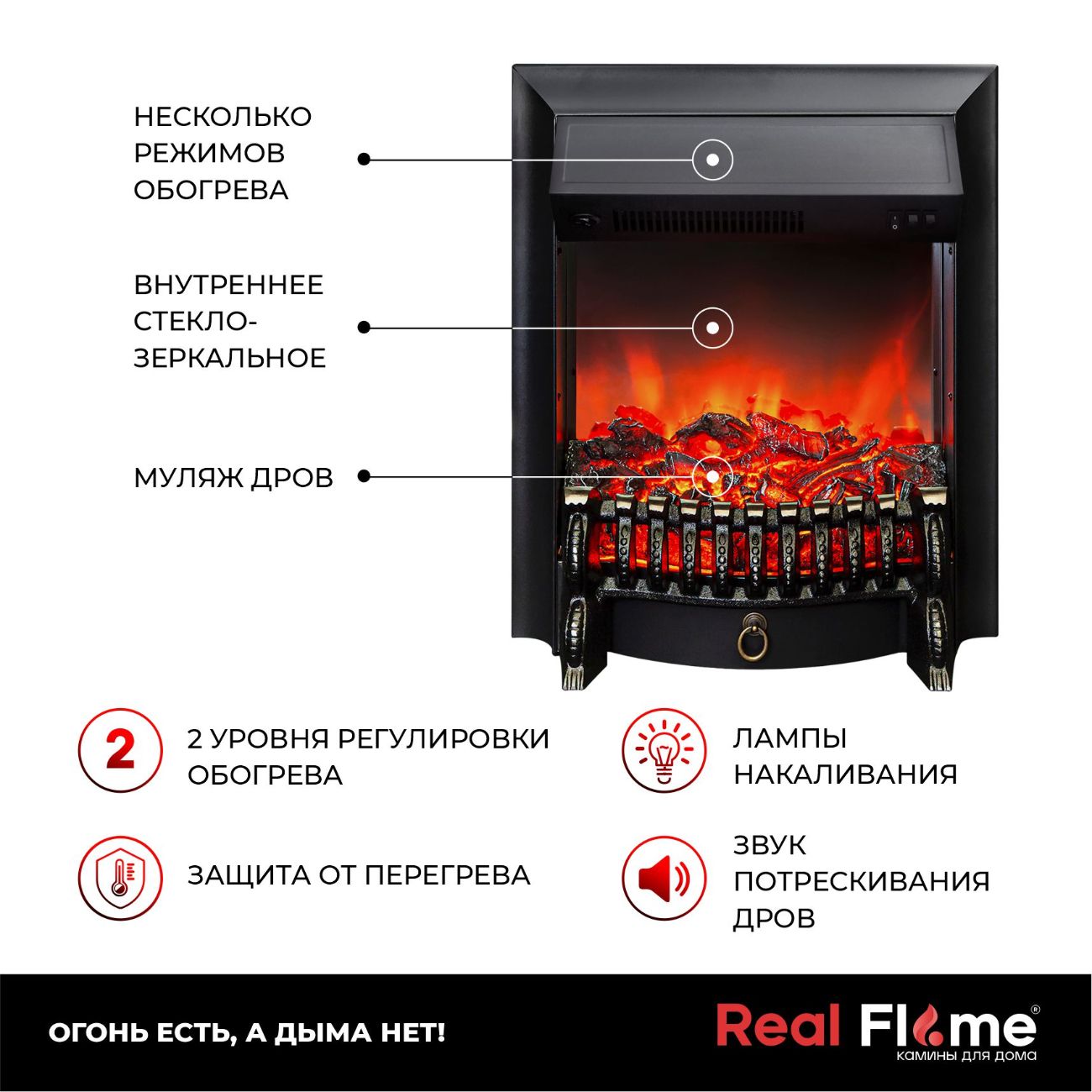 Камин электрический RealFlame THEODOR STD BG-F615/FOBOS-S LUX BL LT (FBL)