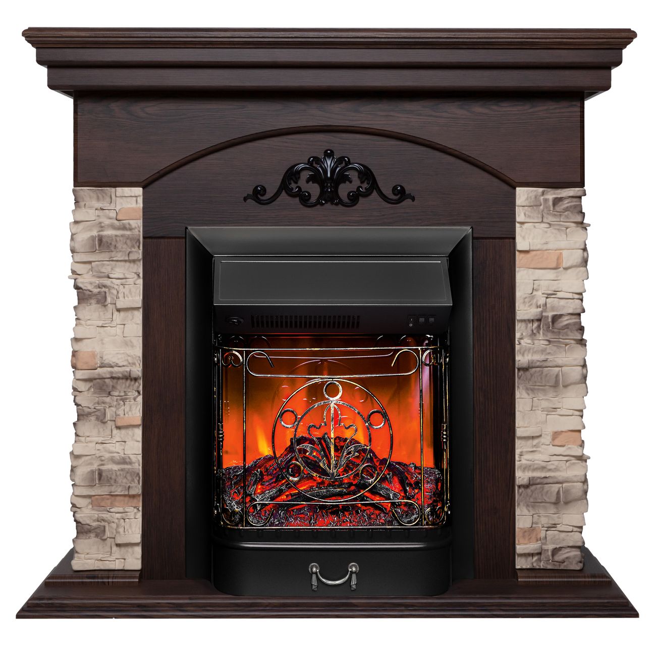 Камин электрический RealFlame ROCKWOOD STD NT-F316/MAJESTIC-S LUX BL LT (MBL)