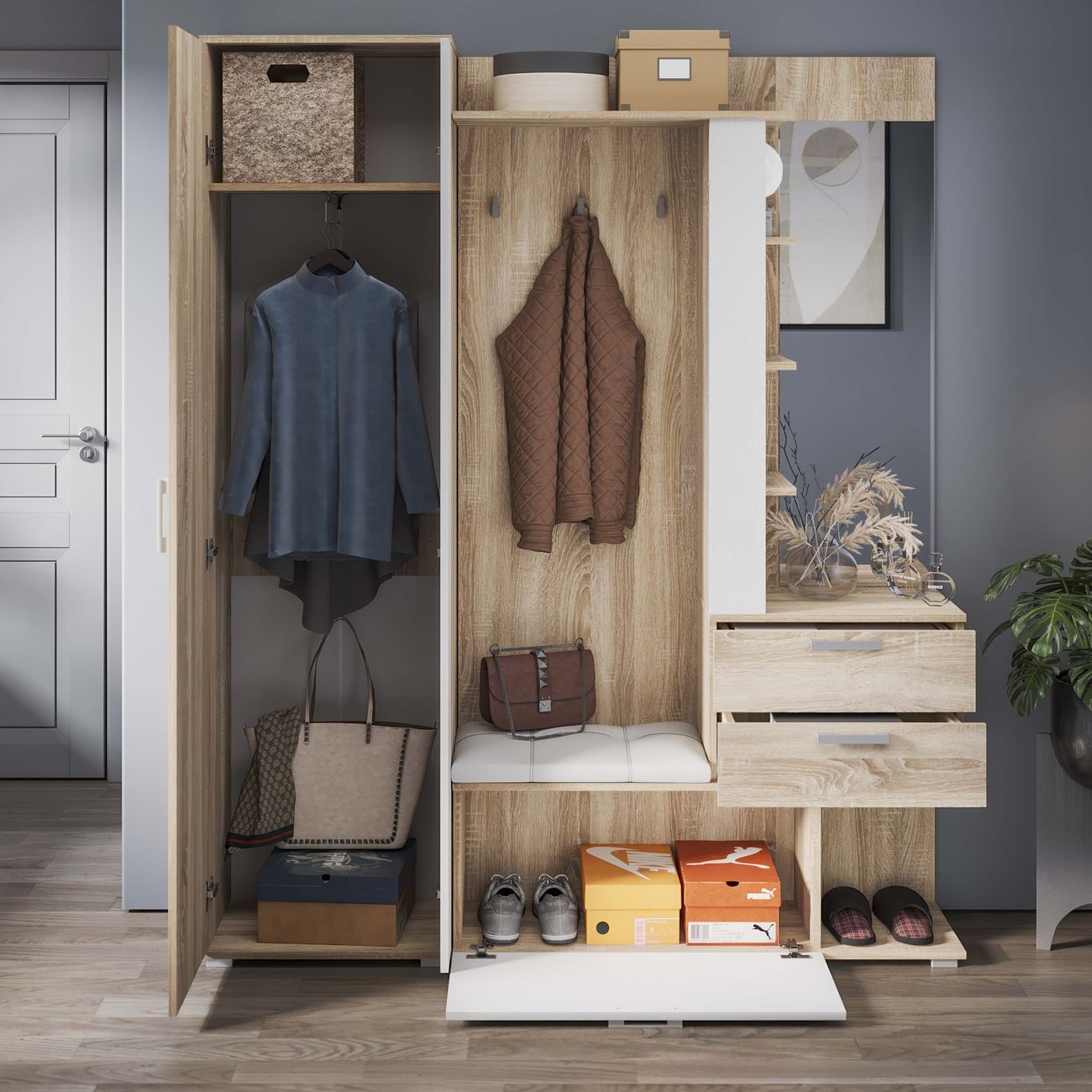 Шкаф для прихожей Трия Эрика 102142