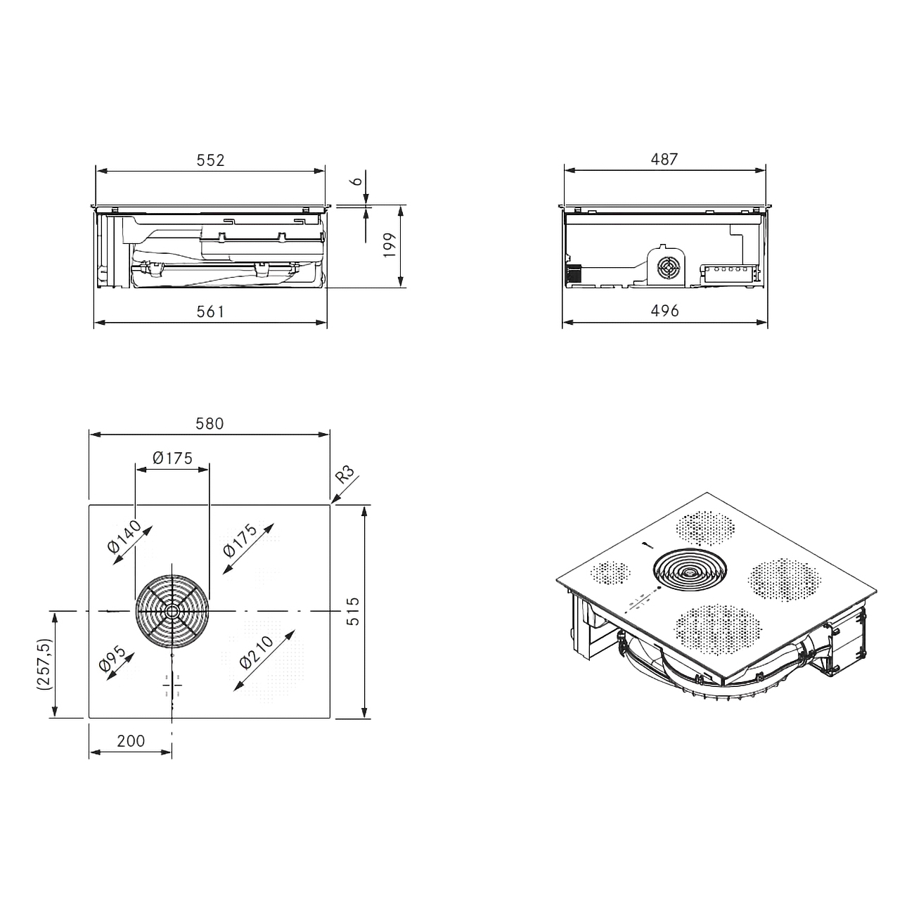 Встраиваемая индукционная панель независимая BORA PURSU