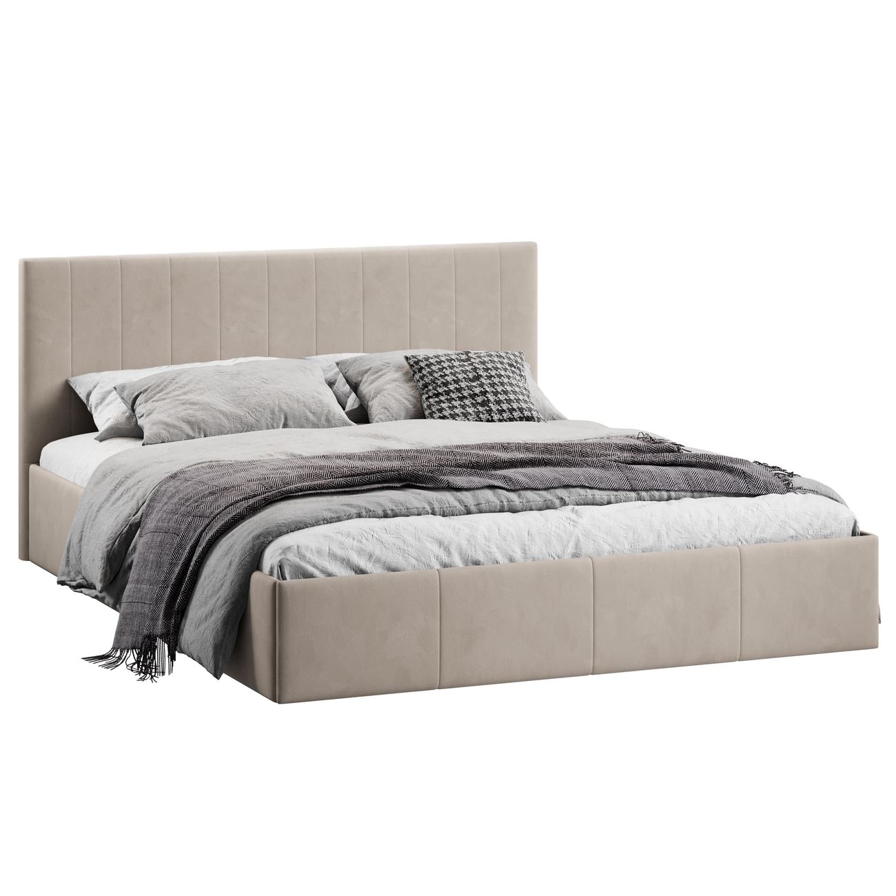 Кровать с подъемным механизмом Трия Айрис (1600) Тип 1 Велюр Confetti Cream