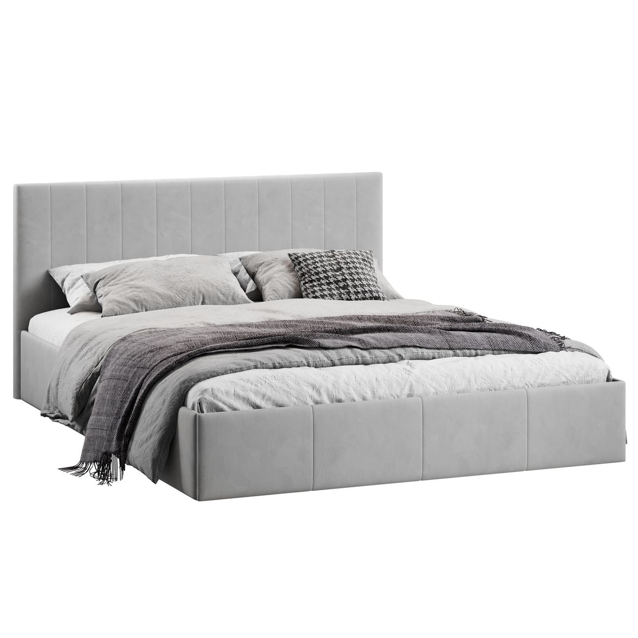 Кровать с подъемным механизмом Трия Айрис (1600) Тип 1 Велюр Confetti Silver