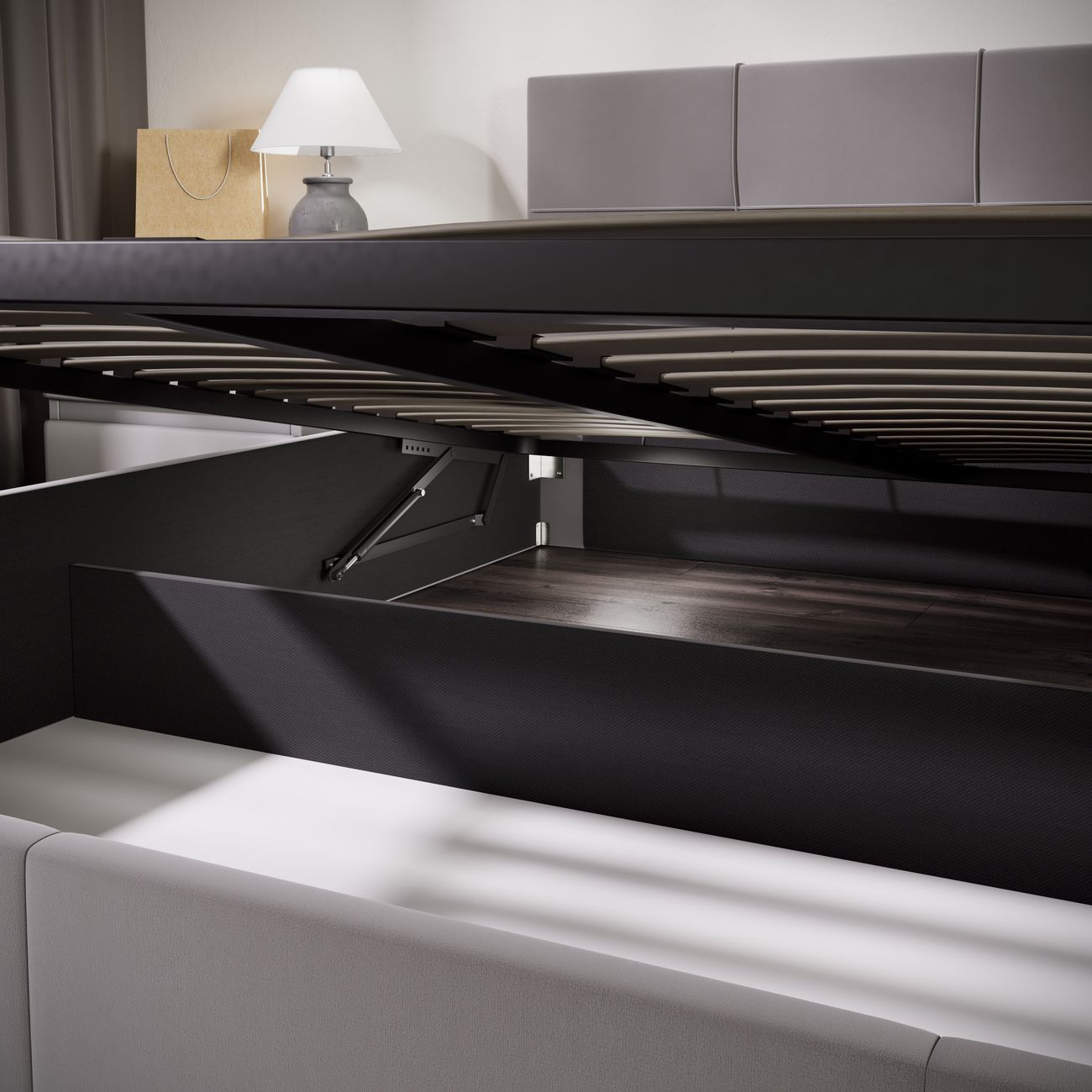 Кровать с подъемным механизмом Трия Лора (1600) Велюр Confetti Silver