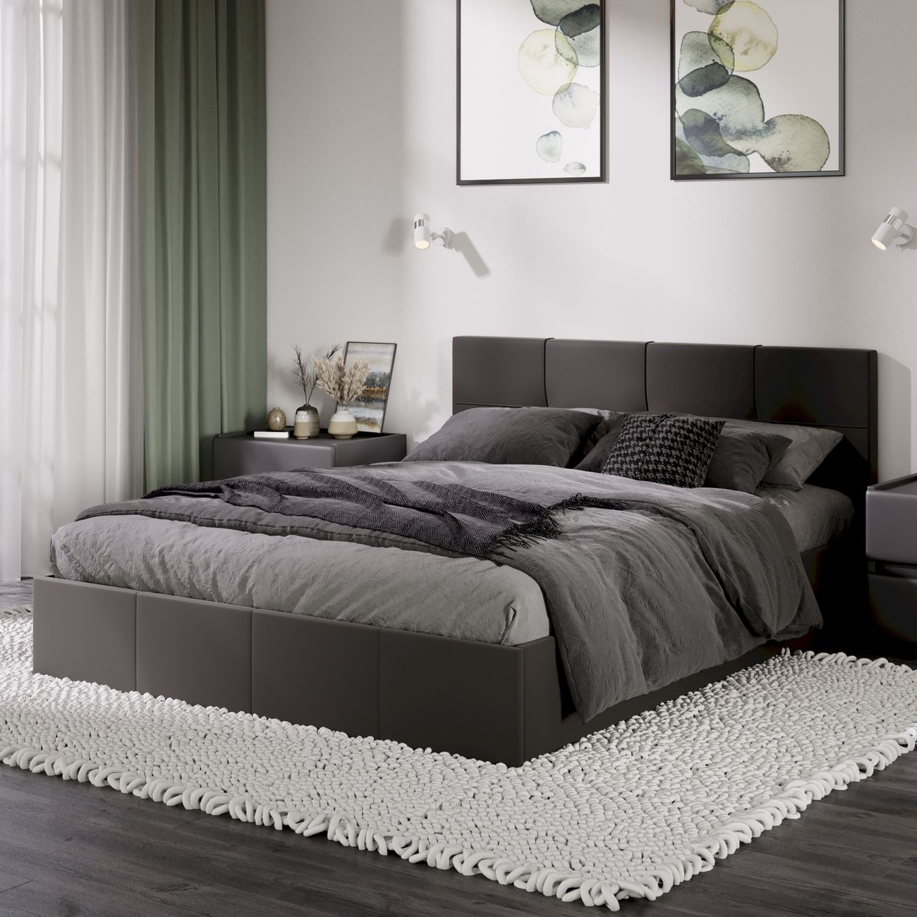 Кровать с подъемным механизмом Трия Лора (1600) Велюр Stone