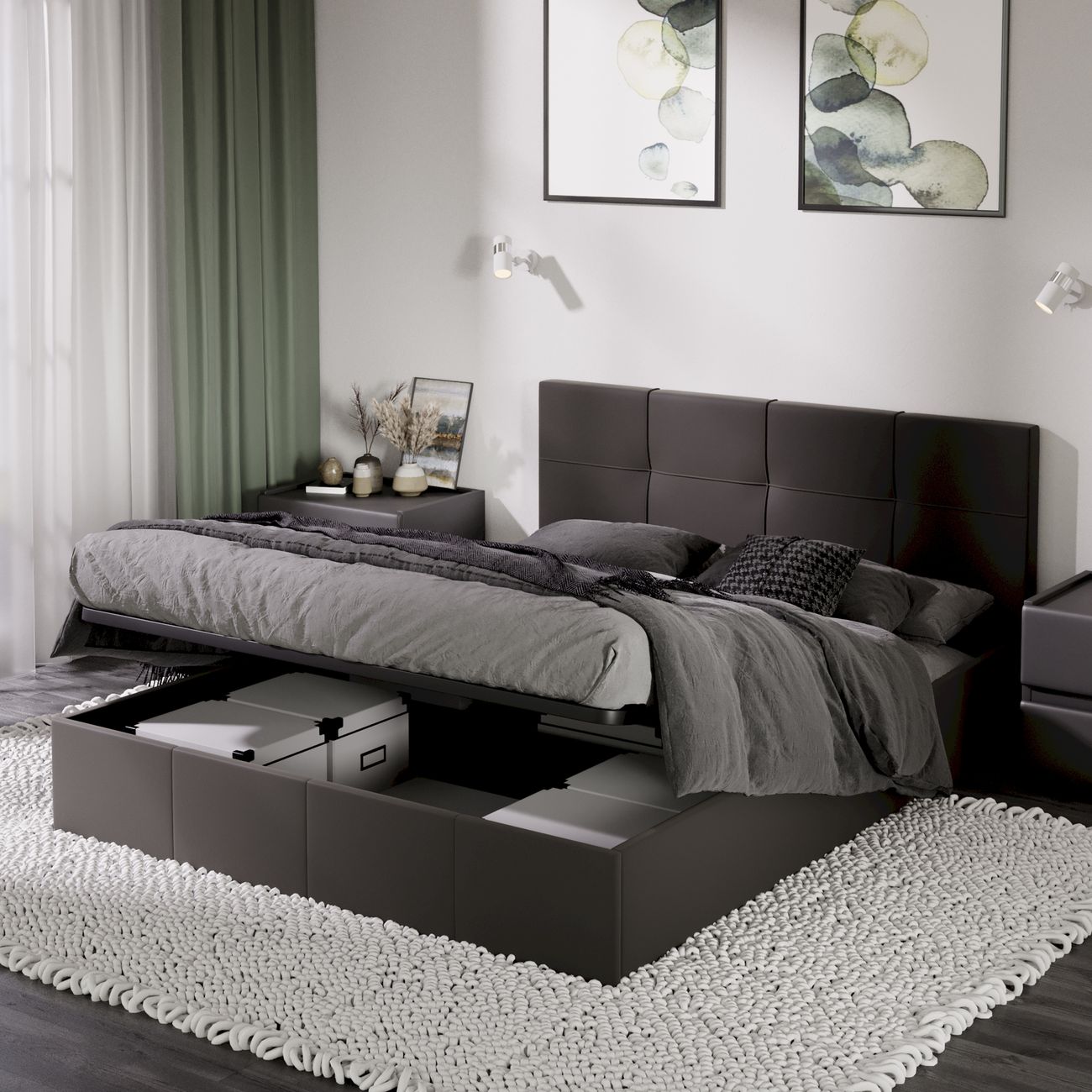 Кровать с подъемным механизмом Трия Лора (1600) Велюр Stone