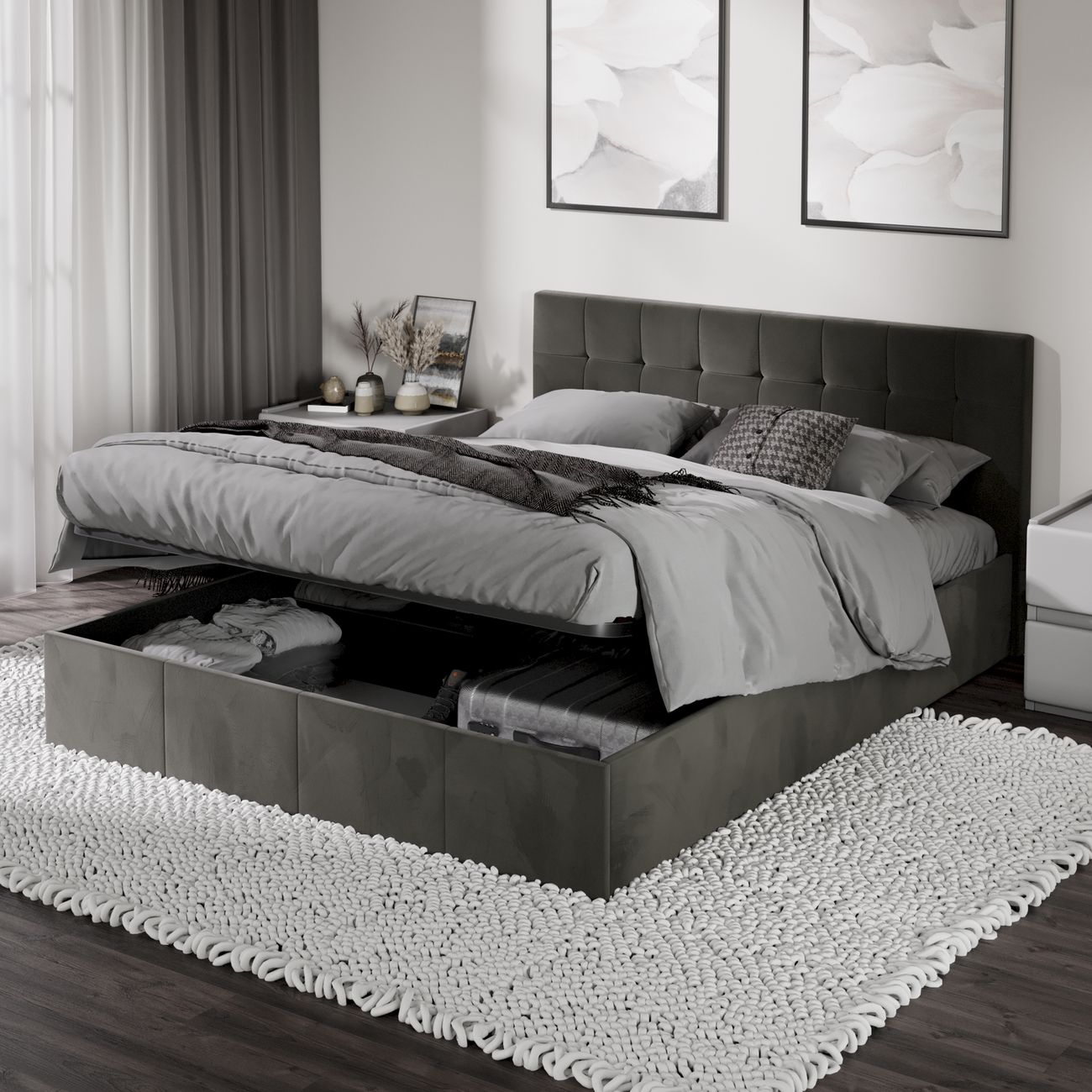 Кровать с подъемным механизмом Трия Эмма (1600) Велюр Confetti Stone