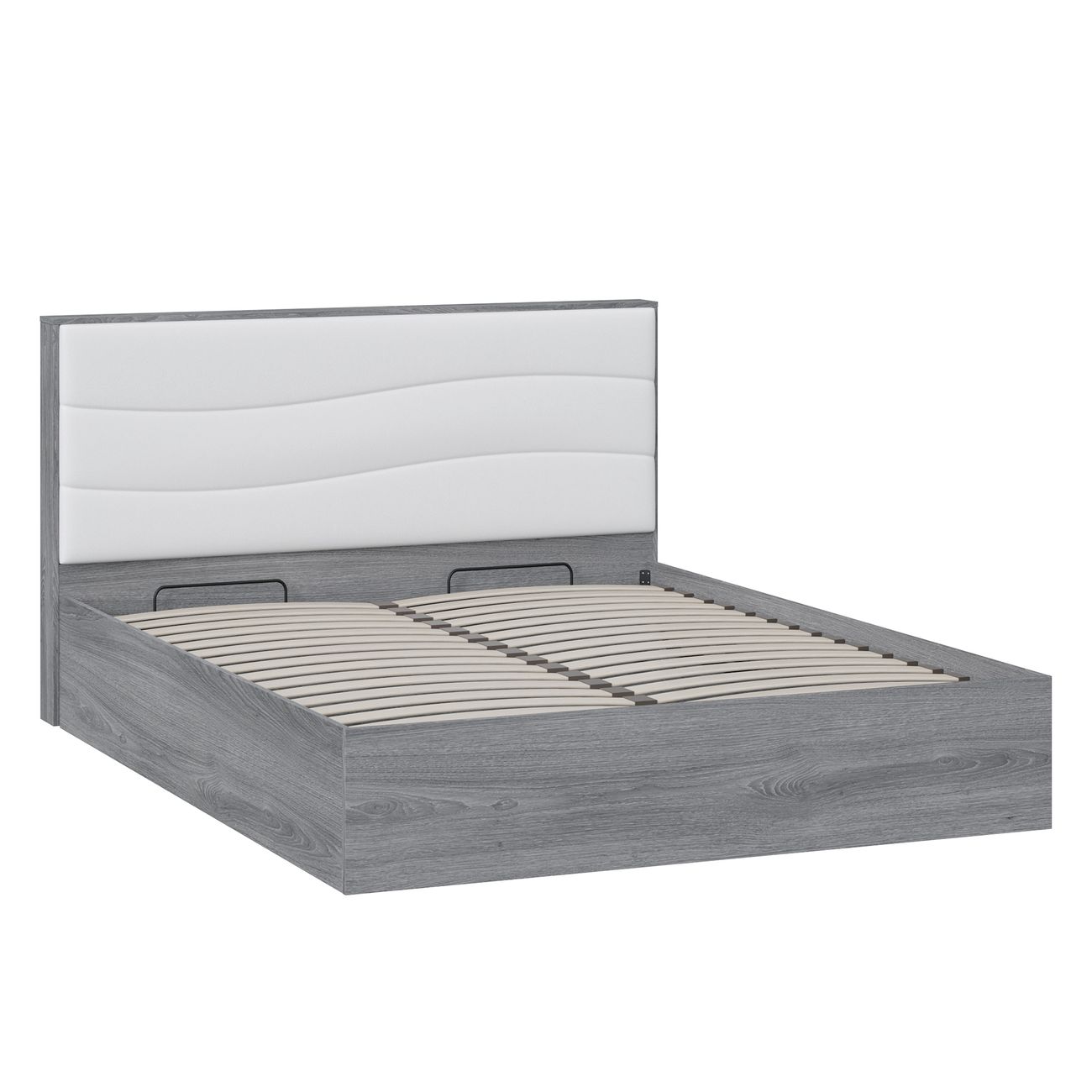 Кровать с подъемным механизмом Трия Миранда (1600) Дуб Гамильтон/Белый глянец